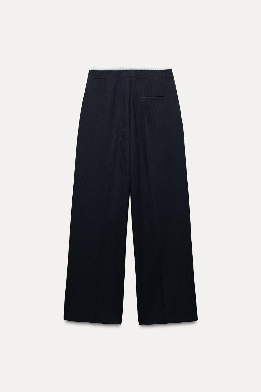 WIDE-LEG TROUSERS WITH DOUBLE WAISTBAND - Zara фото 12