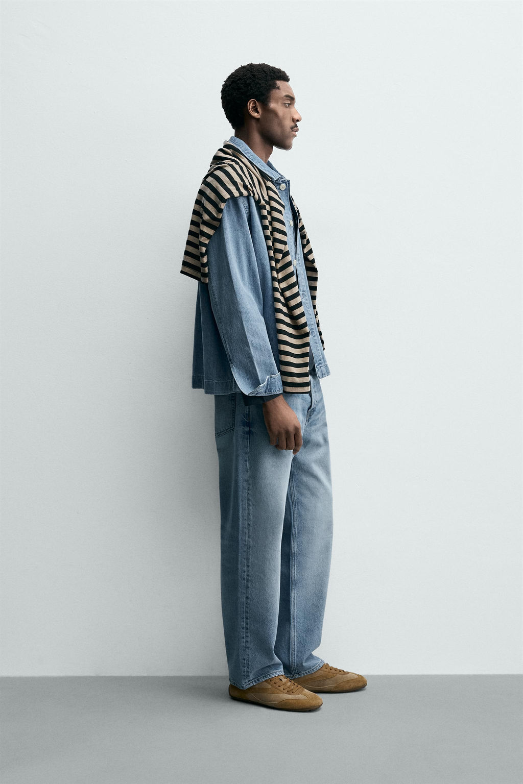 CAMISA DENIM BOXY FIT / Azul medio - Zara фото 4