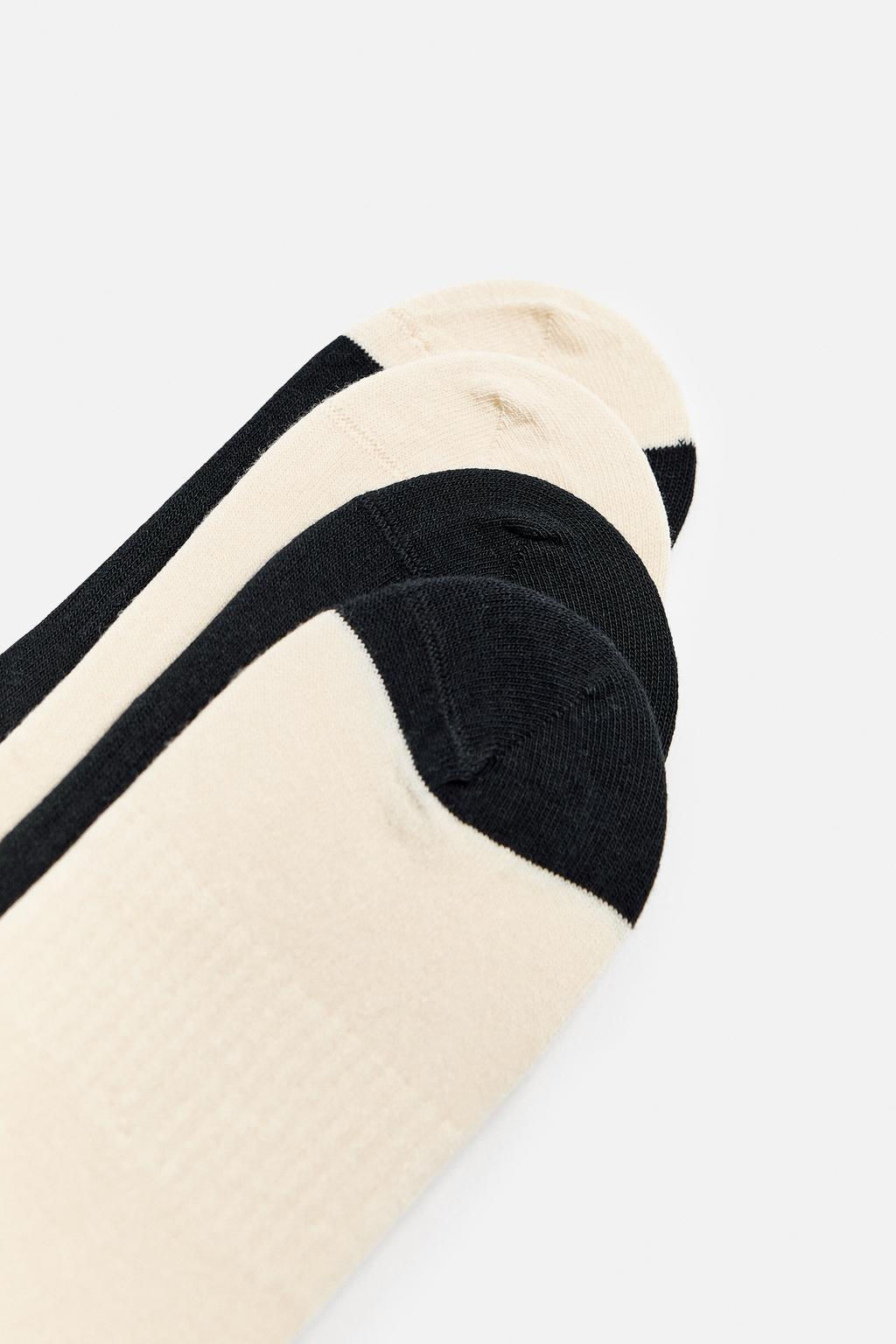 PACK OF 4 CONTRAST NO-SHOW SOCKS - Zara фото 2