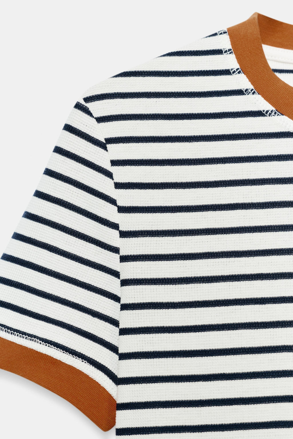 CAMISETA RAYAS MANGA CORTA / Crudo / Marino - Zara фото 6