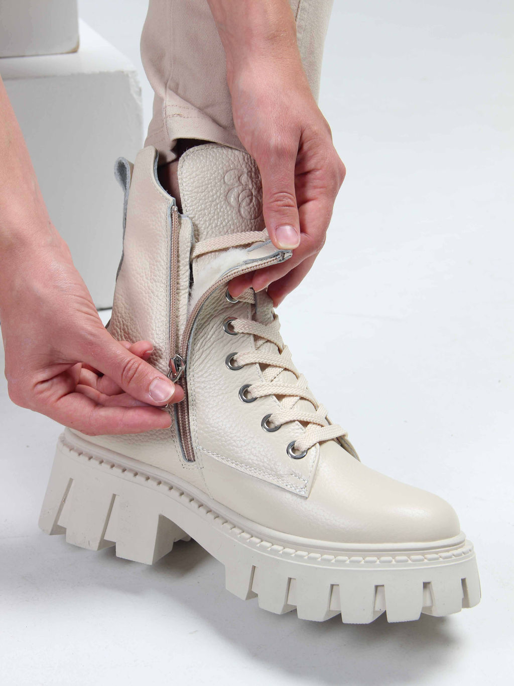 Ботинки EDART 346.чанки be. Бежевый макс/шерсть - Ed'art фото 21