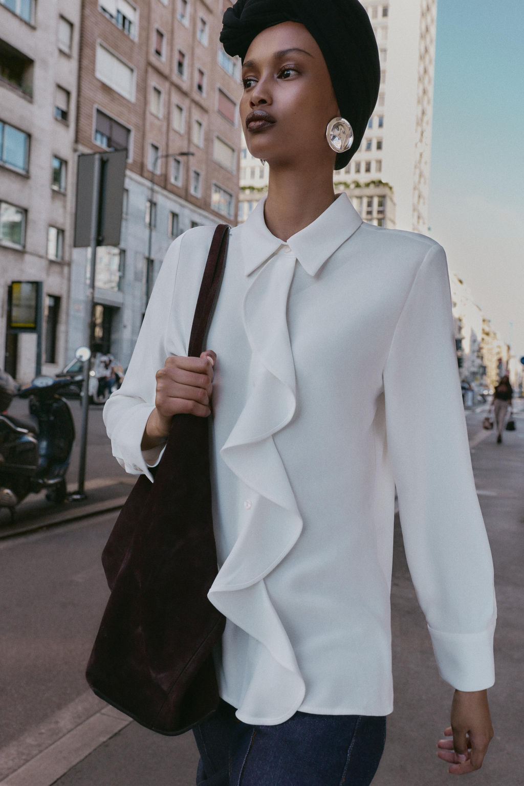 CREPE SHIRT WITH RUFFLE - Zara фото 2