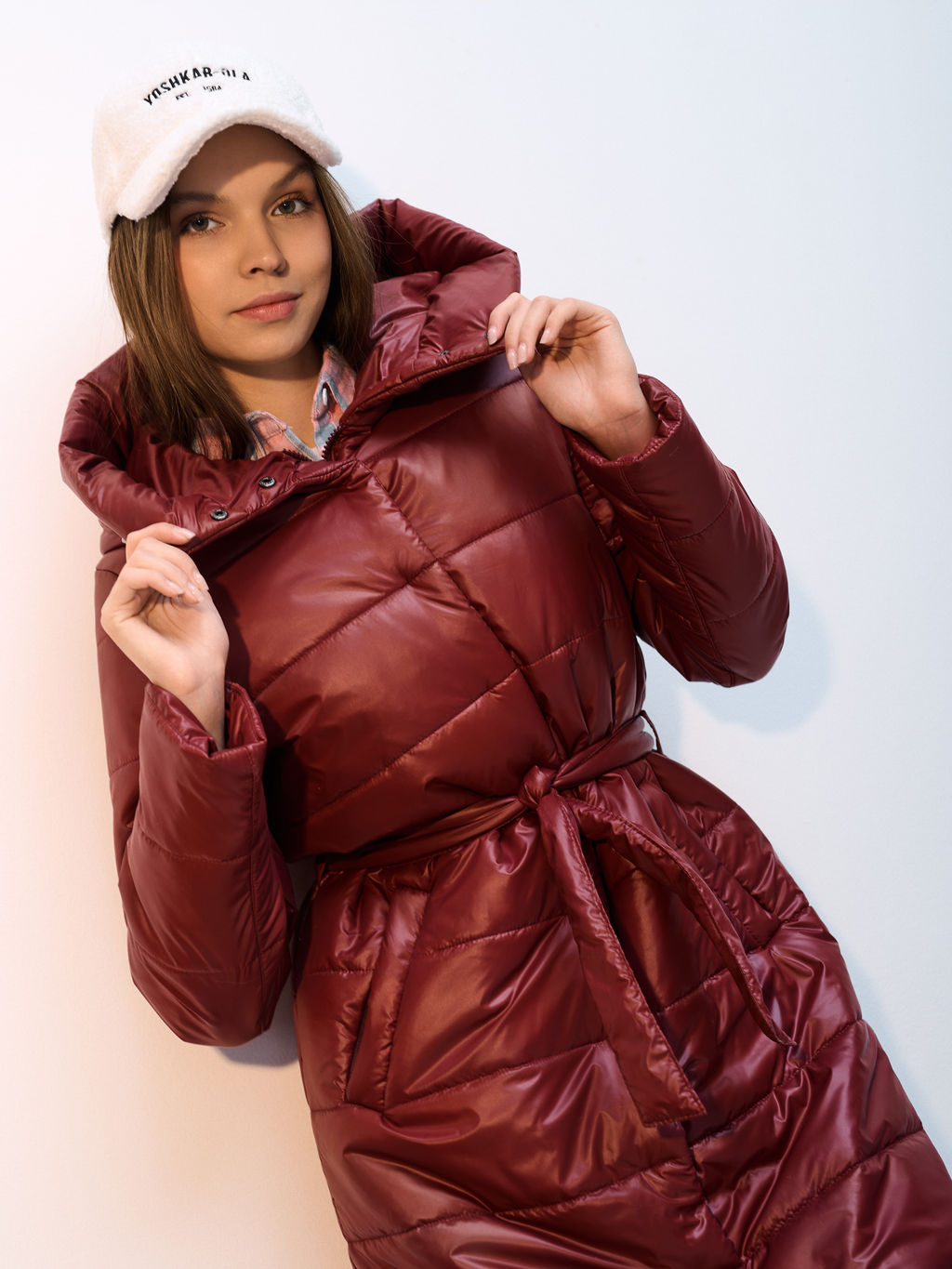 Пальто демисезонная "Анель" бордо