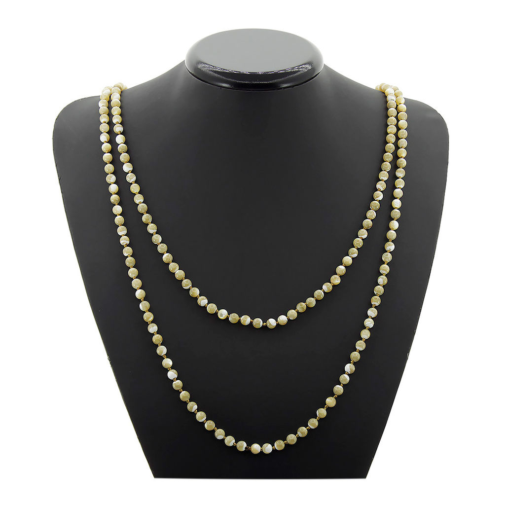 Перламутр бежевый (Индонезия) круглый 6мм, бусы длиной 154см