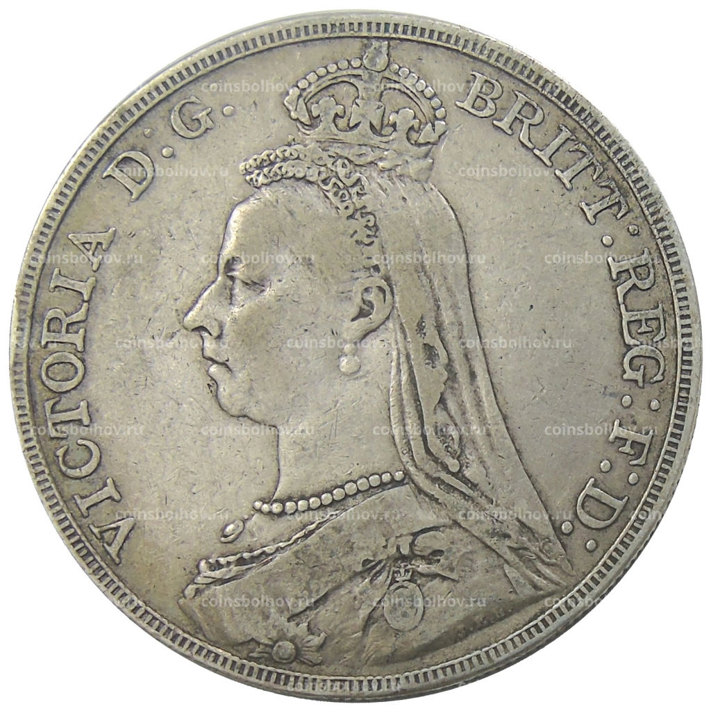 Монета 1 крона 1889 года Великобритания