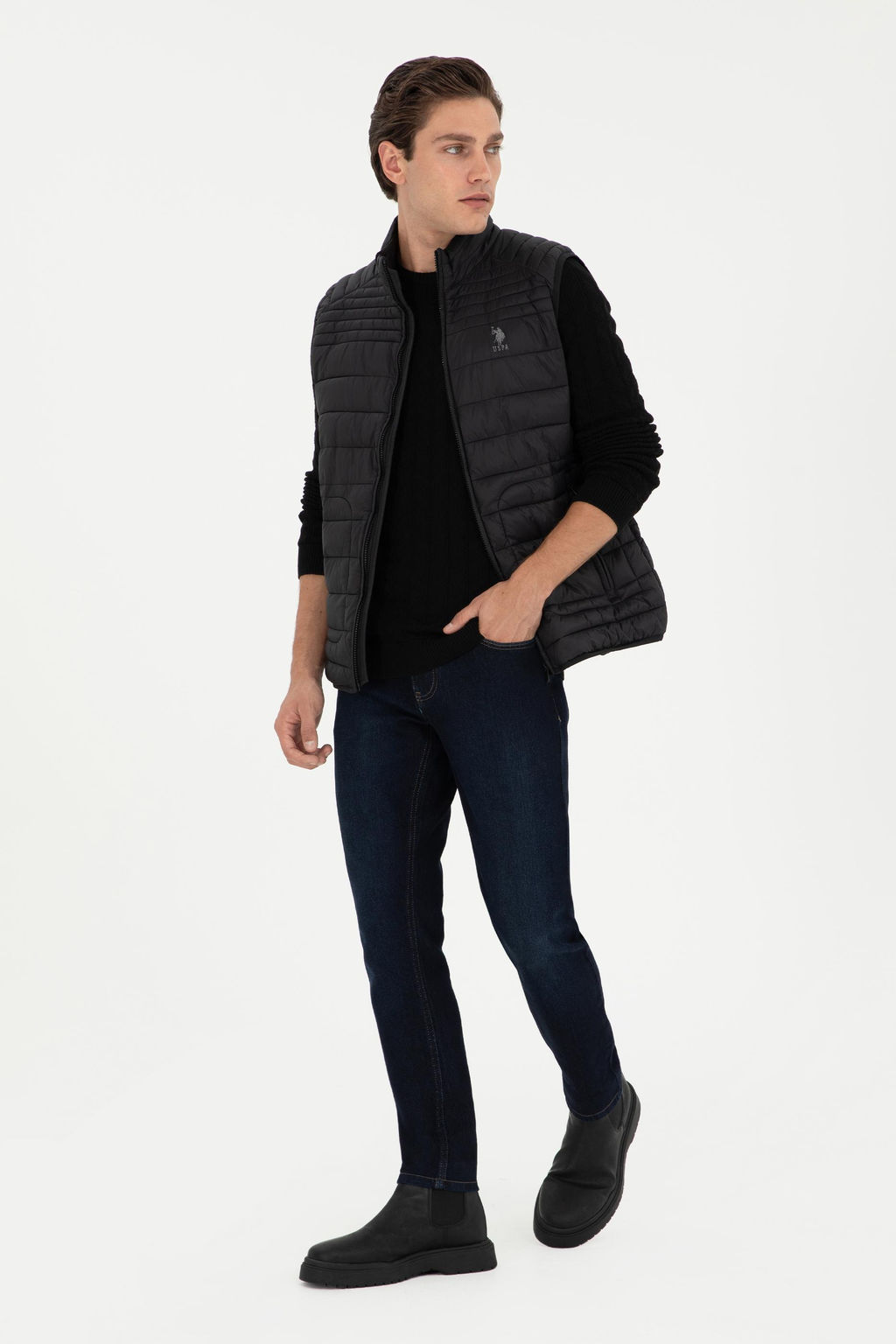 Мужской черный жилет - U.s. polo assn фото 4