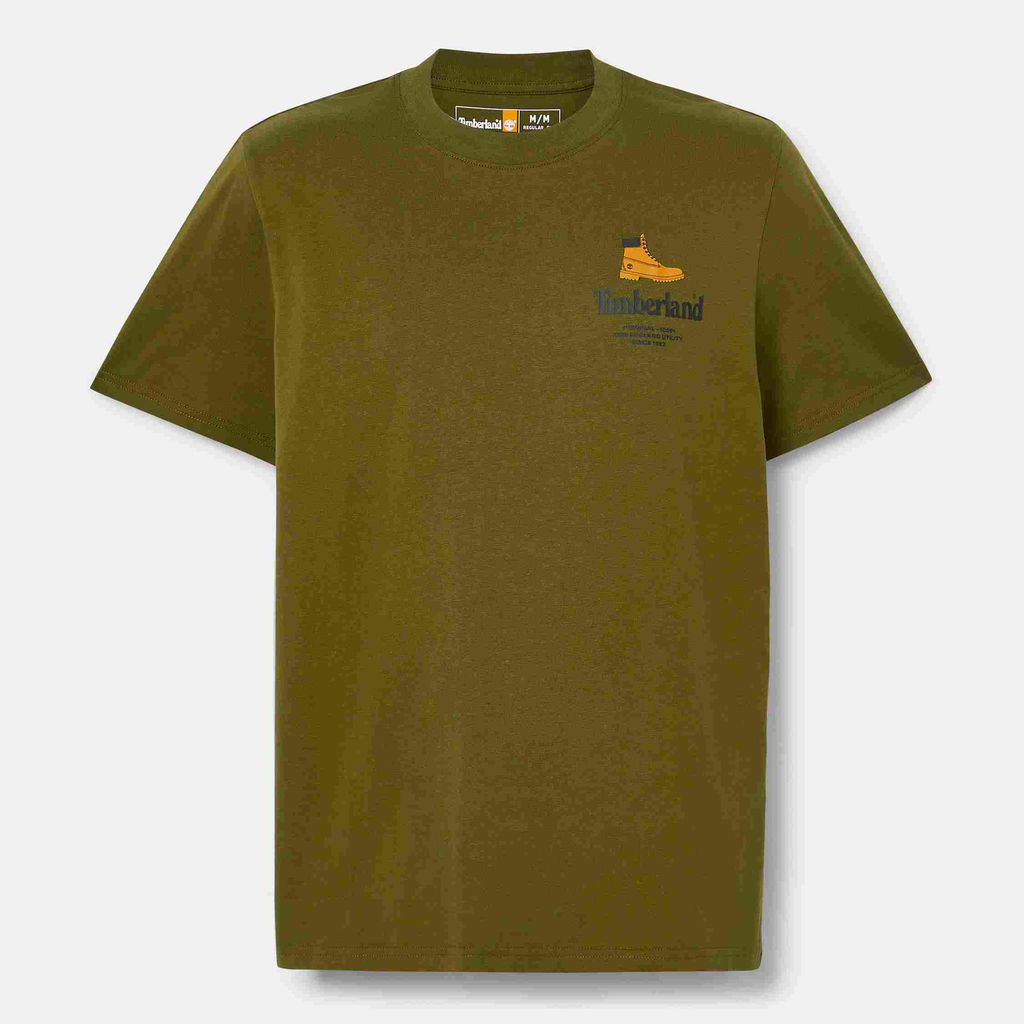 Футболка Timberland T-Shirt Boot Small Logo Regular оливковая  фото 4