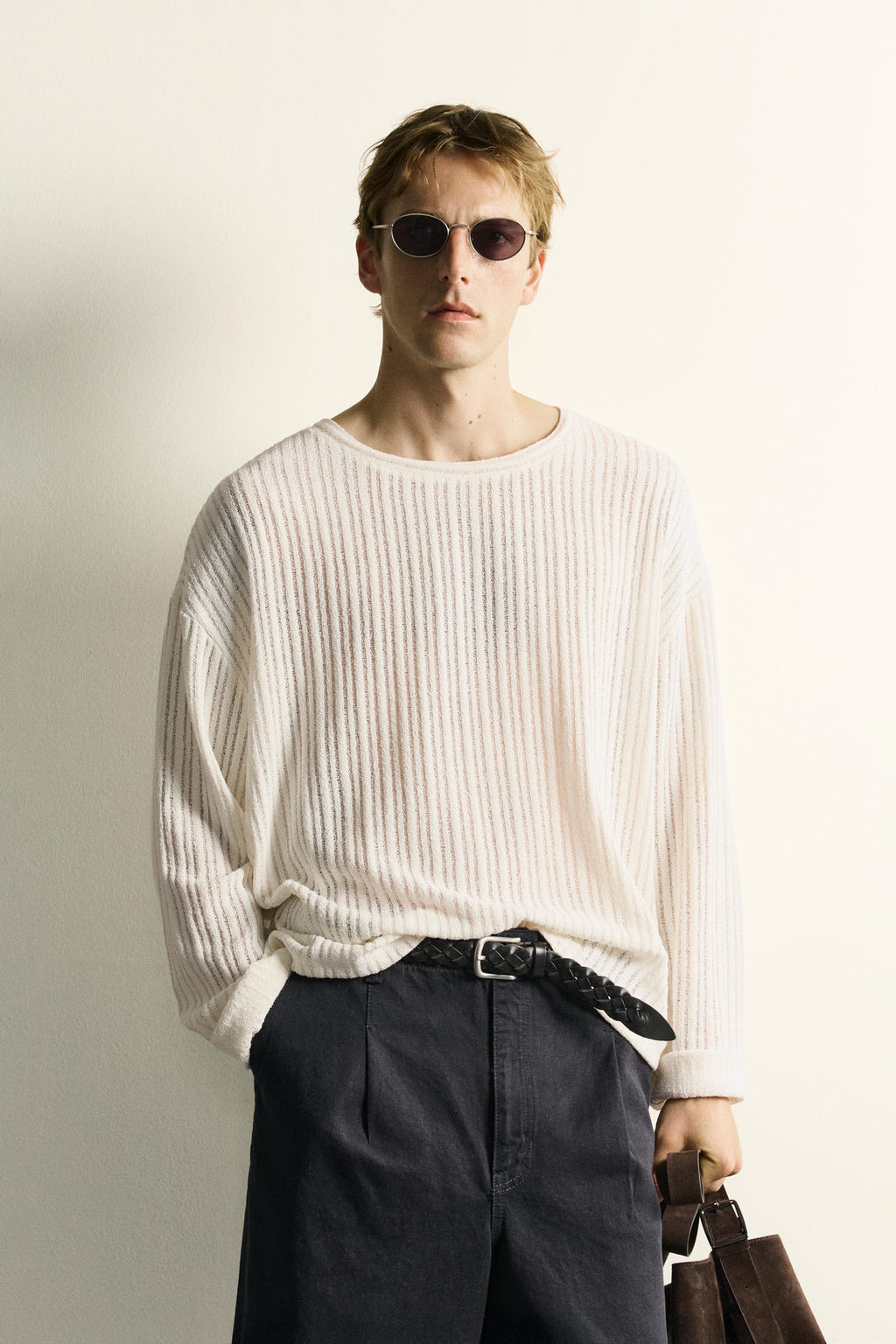 CAMISETA RELAXED FIT TEXTURA / Blanco - Zara фото 2