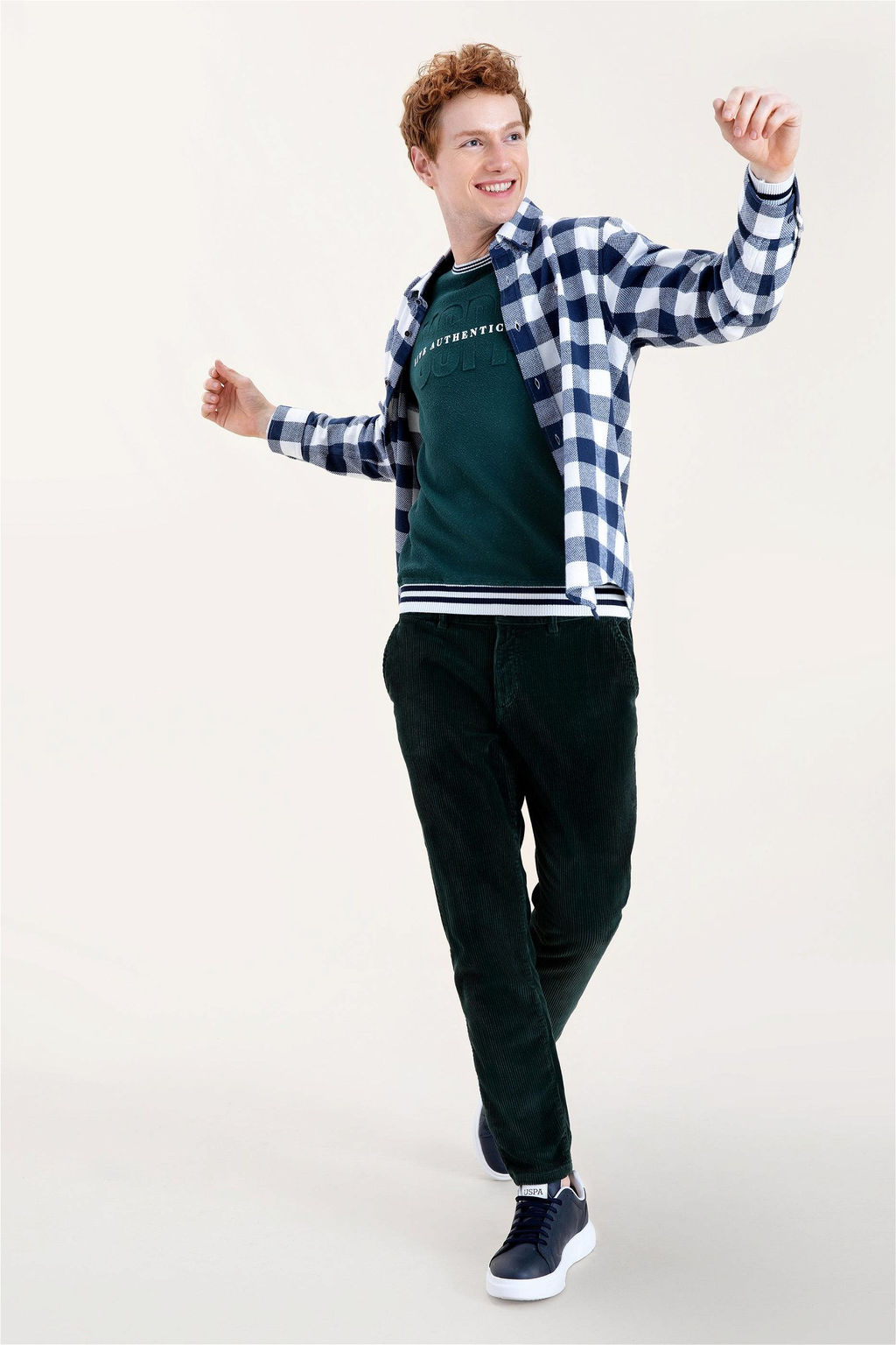 U. S. Polo Assn / Мужские темно-зеленые брюки из плотной ткани