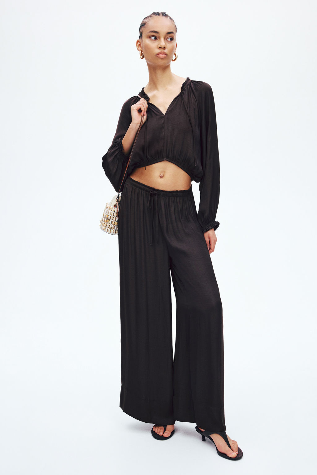 Pantal?n amplio con cord?n de ajuste - H&m фото 7