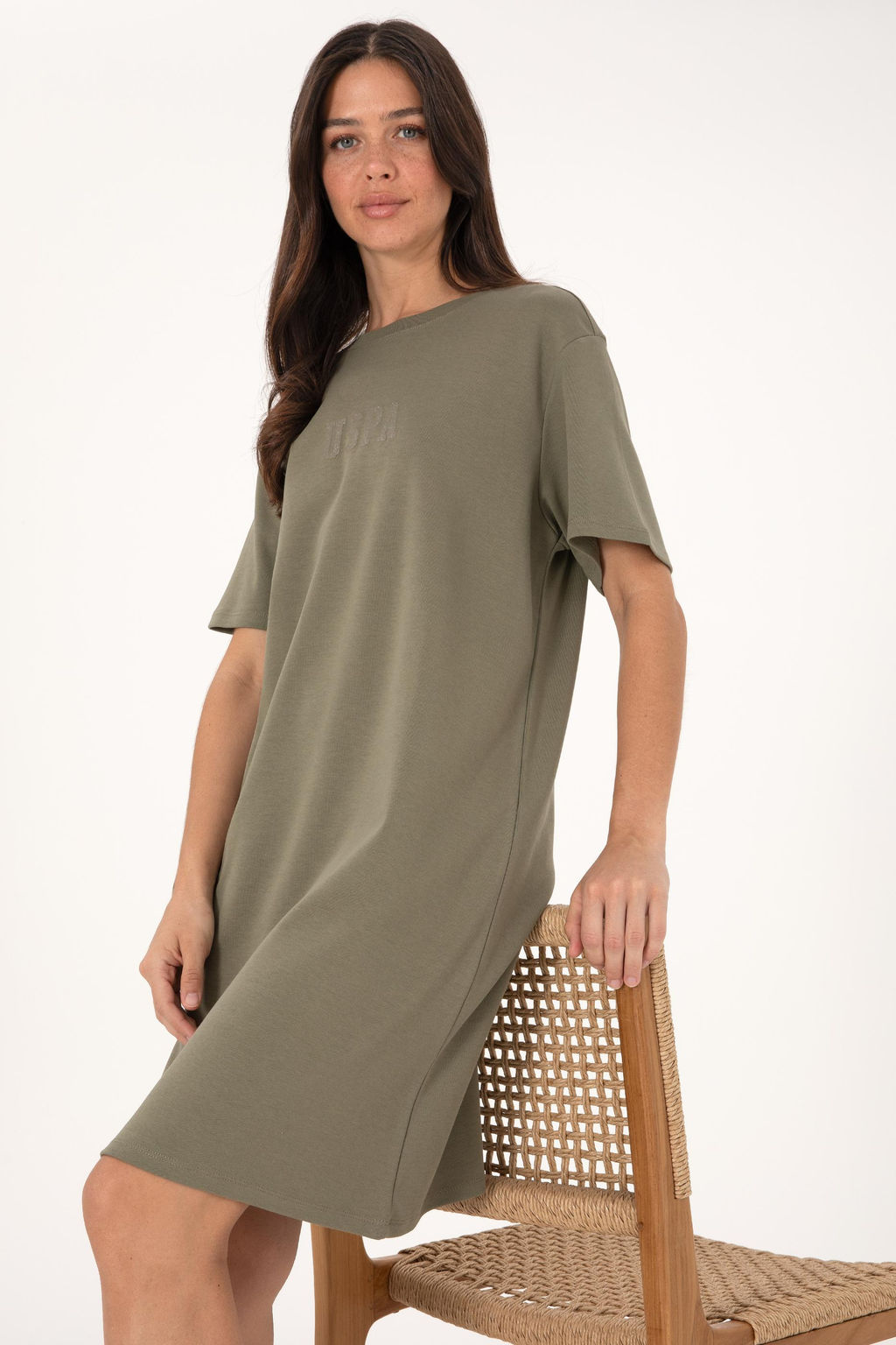 Kad_n Koyu Haki Bisiklet Yaka Mini Boy _rme Elbise Sepette S_rpriz _ndirim - U.s. polo assn фото 2