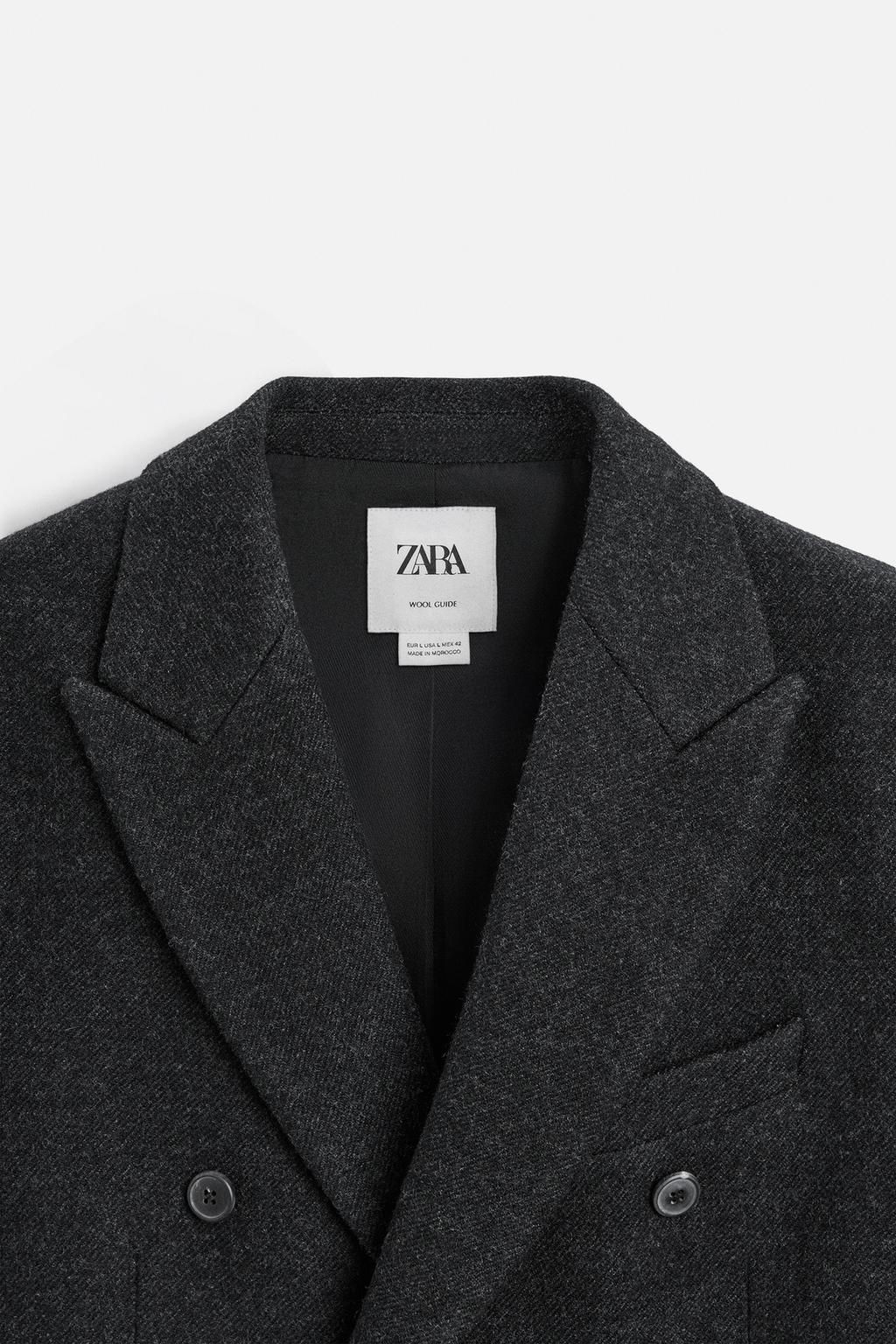 DOUBLE-BREASTED WOOL BLAZER - Zara фото 8