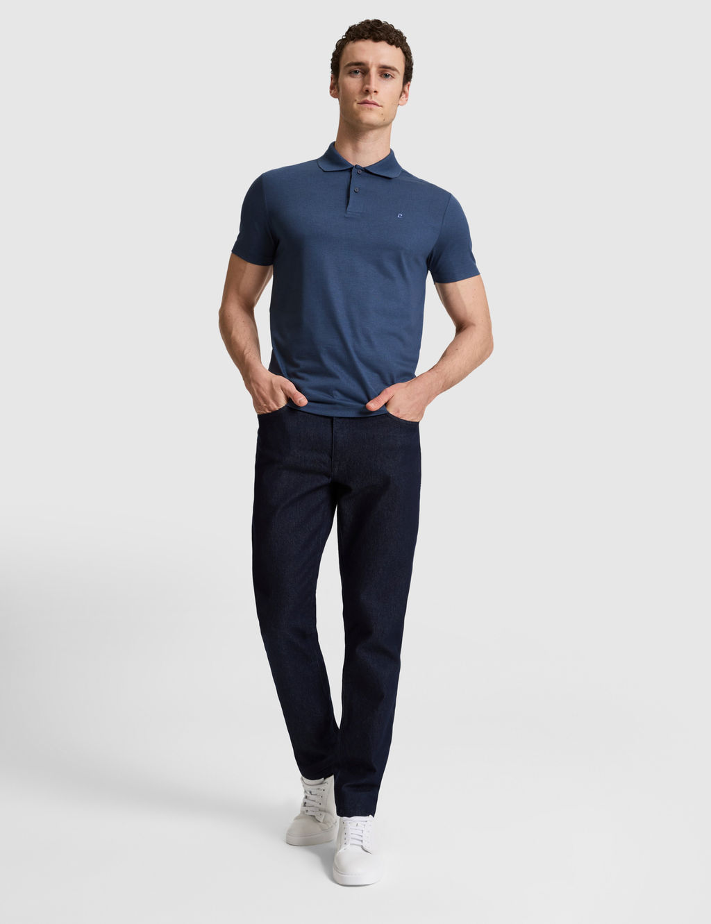 Lacivert Slim Fit D__meli Polo Yaka Ti__rt