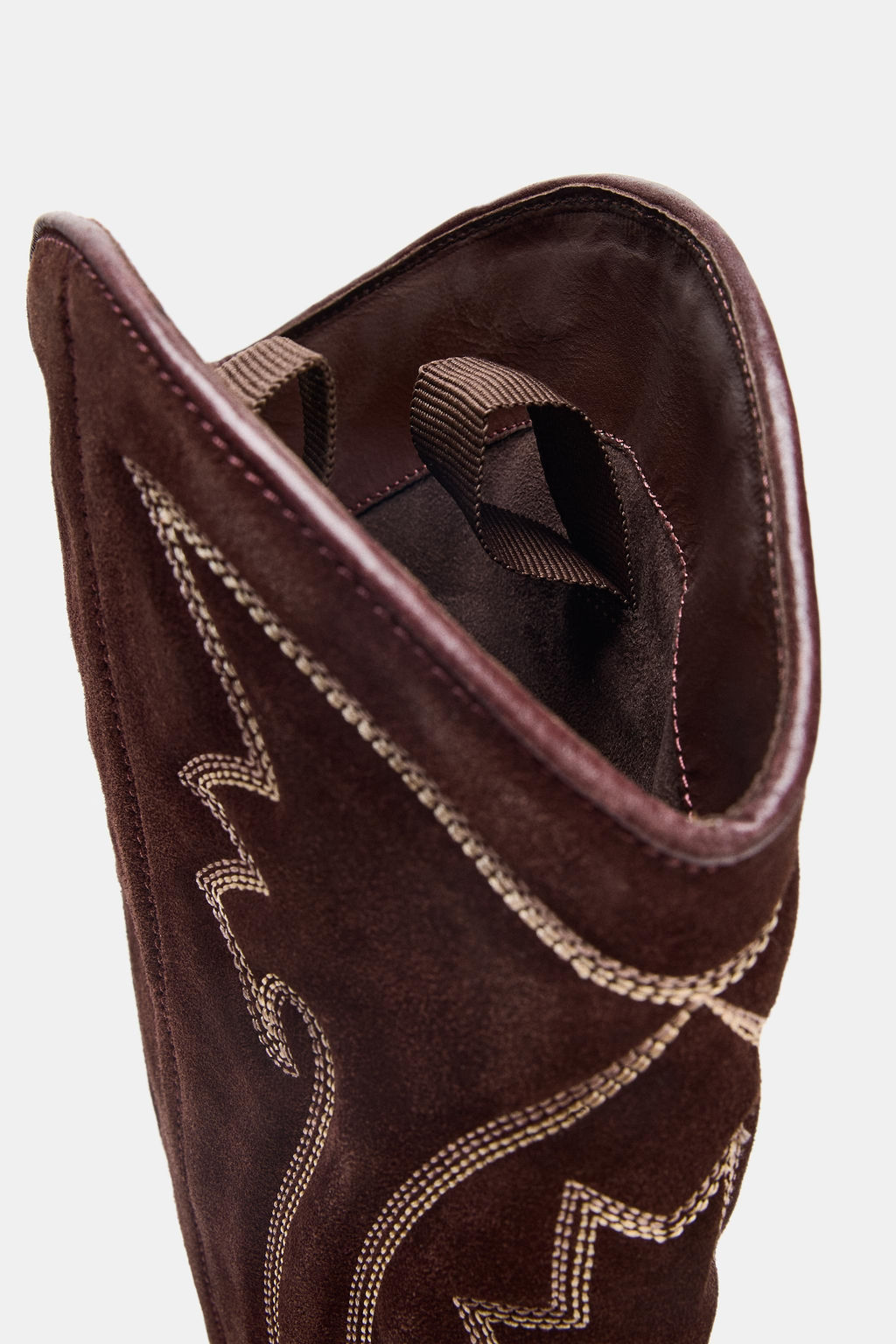 EMBROIDERED LEATHER COWBOY KNEE-HIGH BOOTS