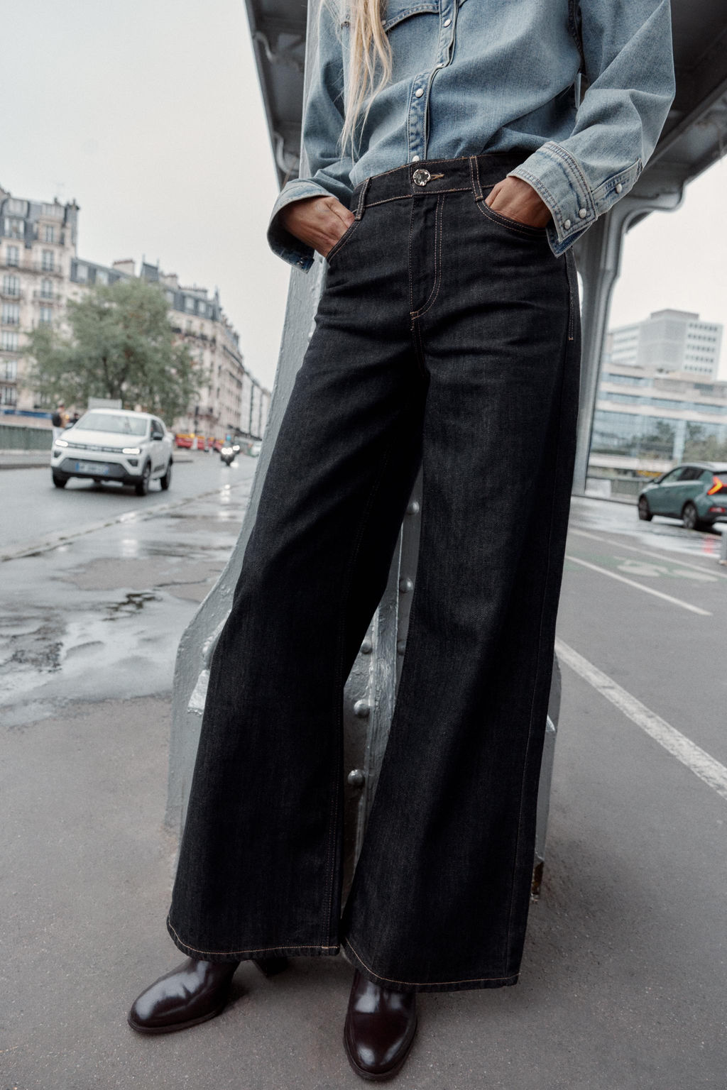 Z1975 HIGH-WAIST WIDE-LEG JEANS - Zara фото 4
