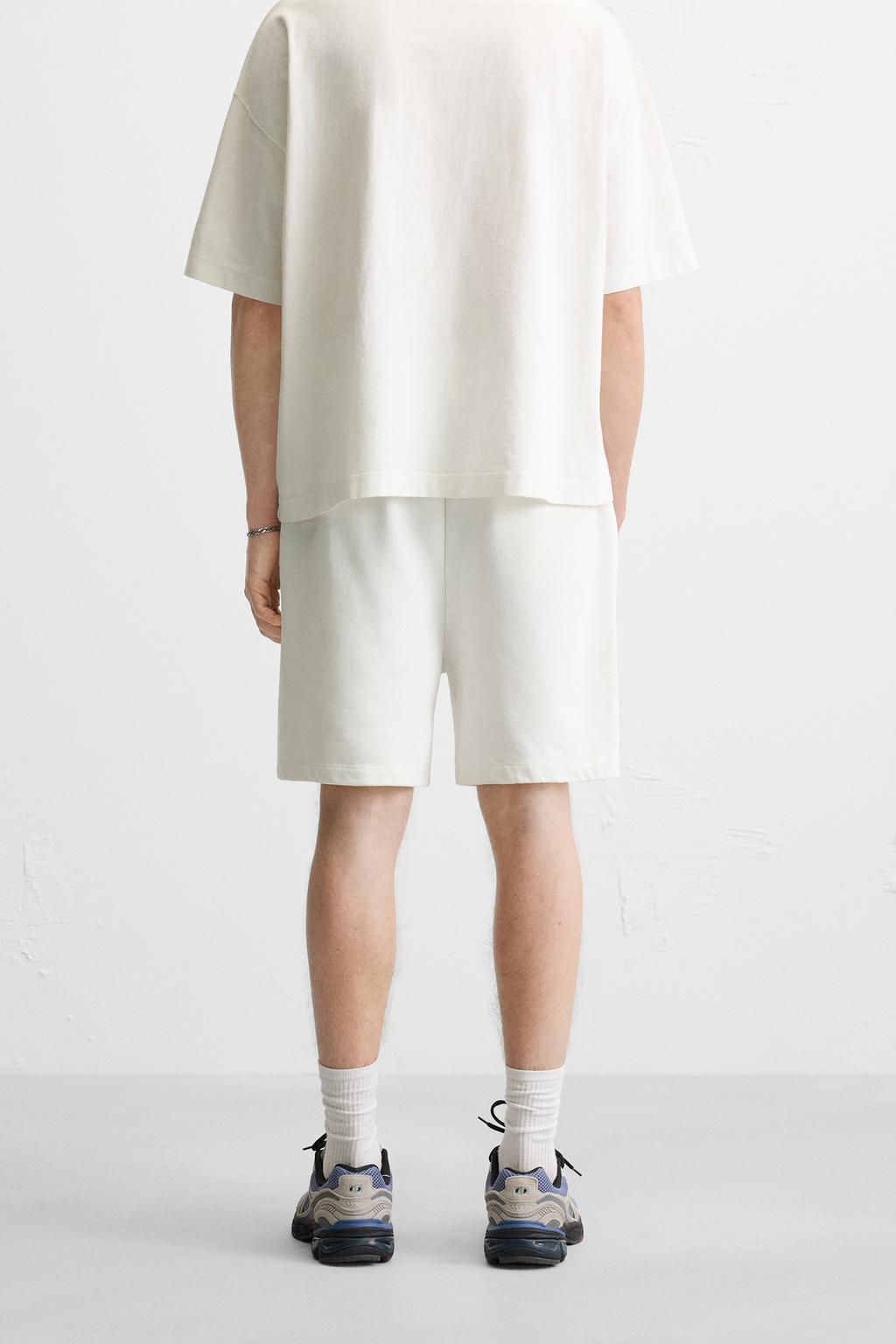 WASHED RELAXED FIT JOGGER BERMUDA SHORTS - Zara фото 12