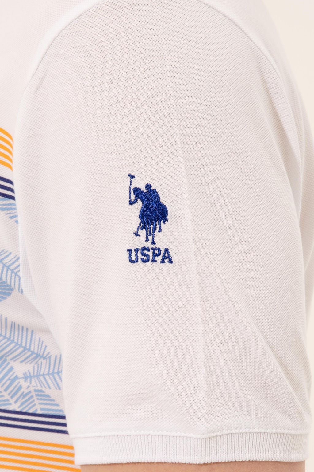 U. S. Polo Assn Мужская белая футболка с воротником-поло - U.s. polo assn фото 7