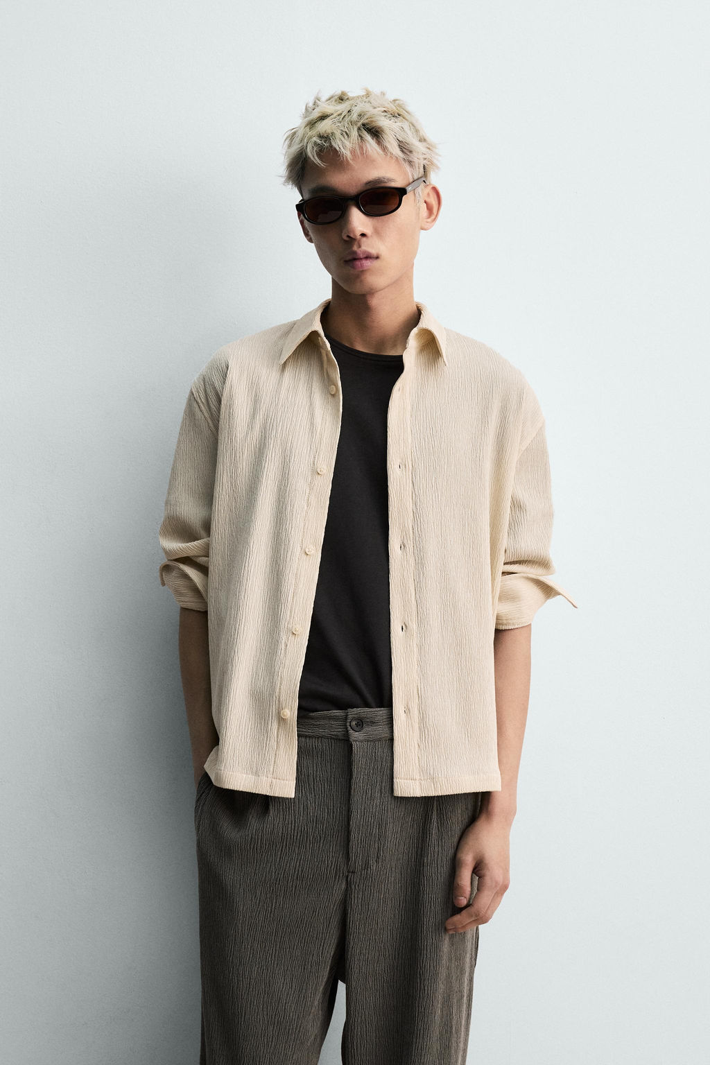 CAMISA RELAXED FIT TEXTURA IRREGULAR / Beige vigor? - Zara фото 2