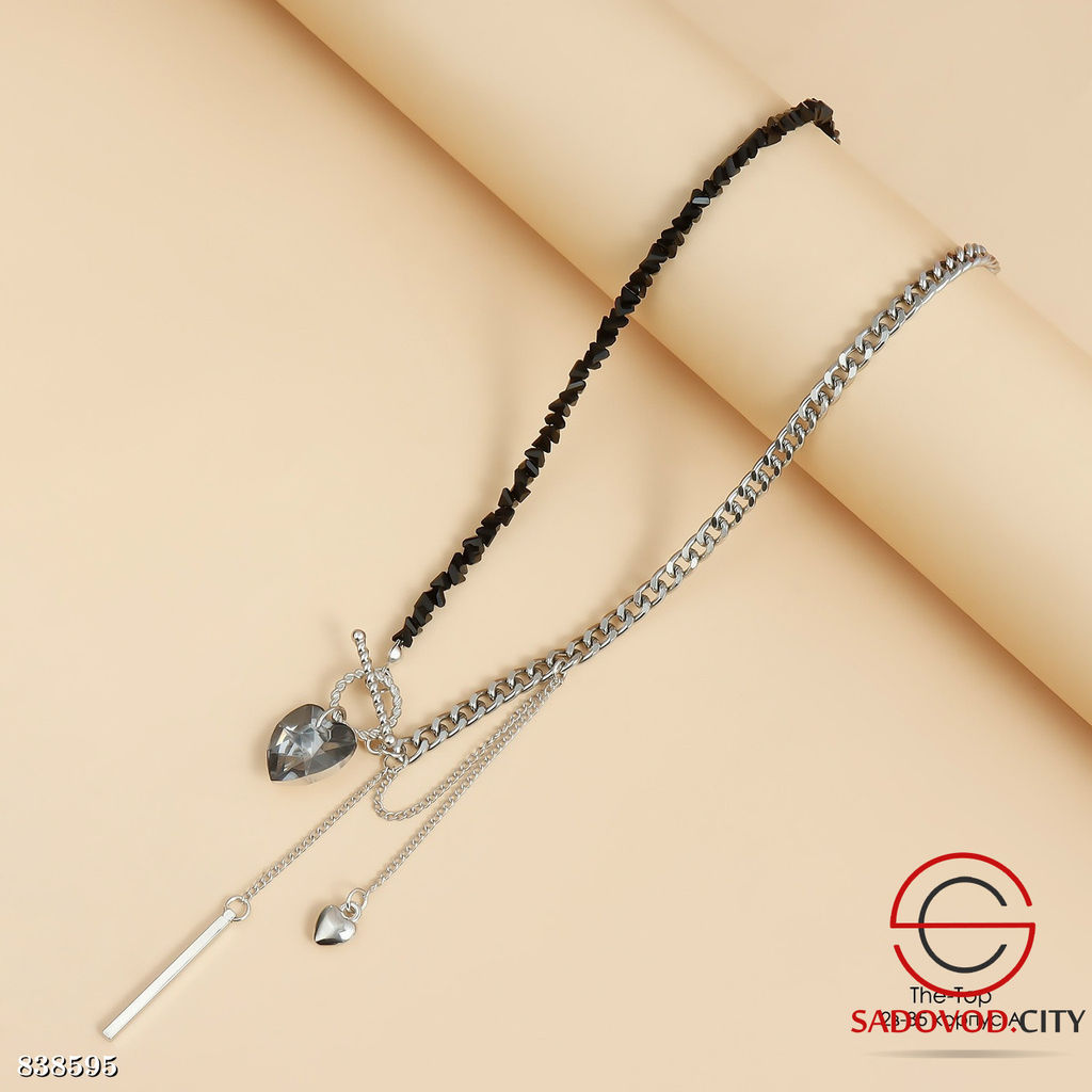 Комбинированное колье с хрустальным чокером и сердечком - Bruno фото 2