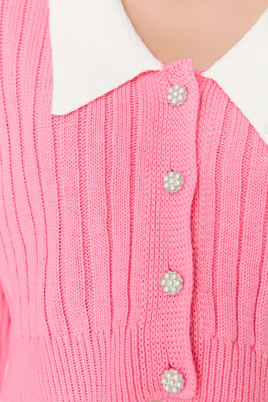 TRENDYOLMILLA Indigo Super Crop Gomlek Yaka Garnili Triko H?rka TWOAW23HI00519 фото 4