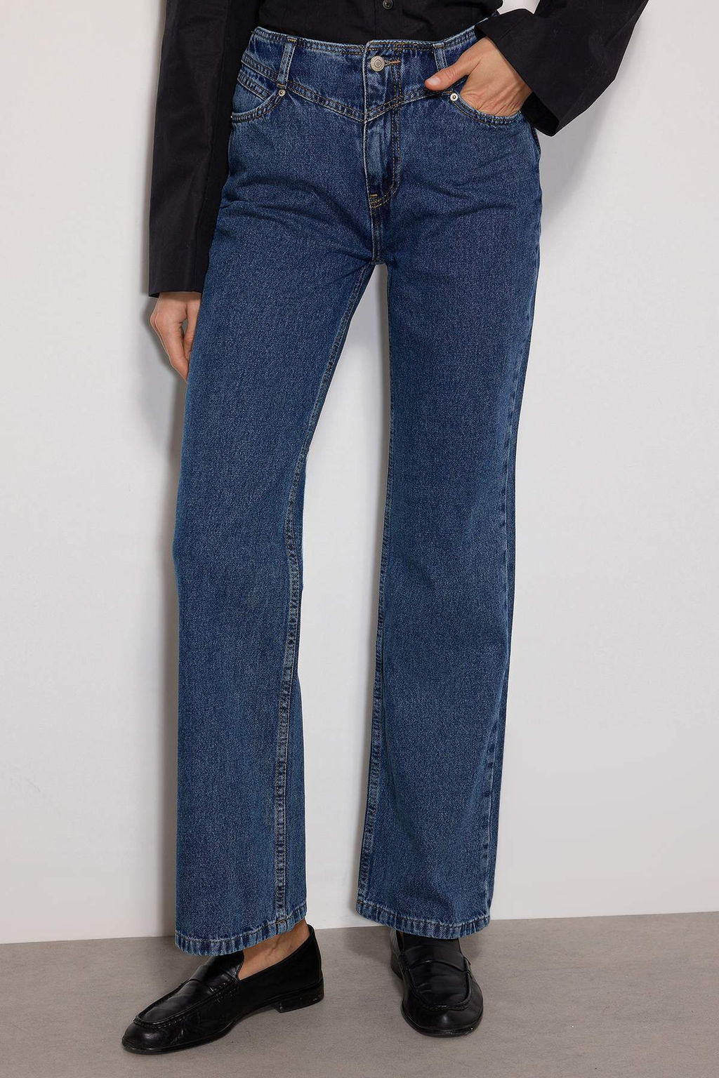 Siyah Yuksek Bel Wide Leg Jeans TWOSS21JE0385 - Trendyolmilla фото 16