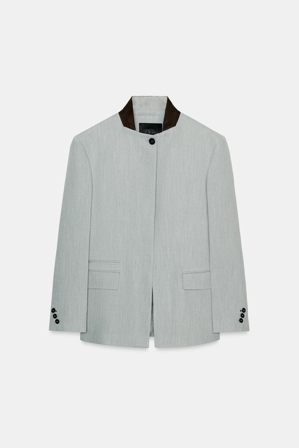 ZW COLLECTION CONTRAST COLLAR BLAZER - Zara фото 16