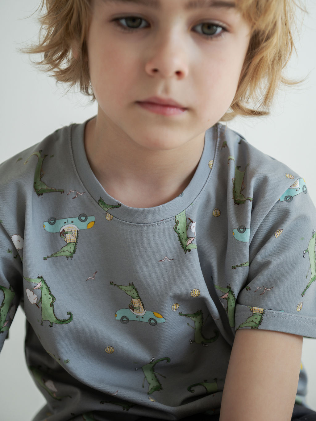 Футболка для мальчика Крокодил, серый - Lesi kids фото 6