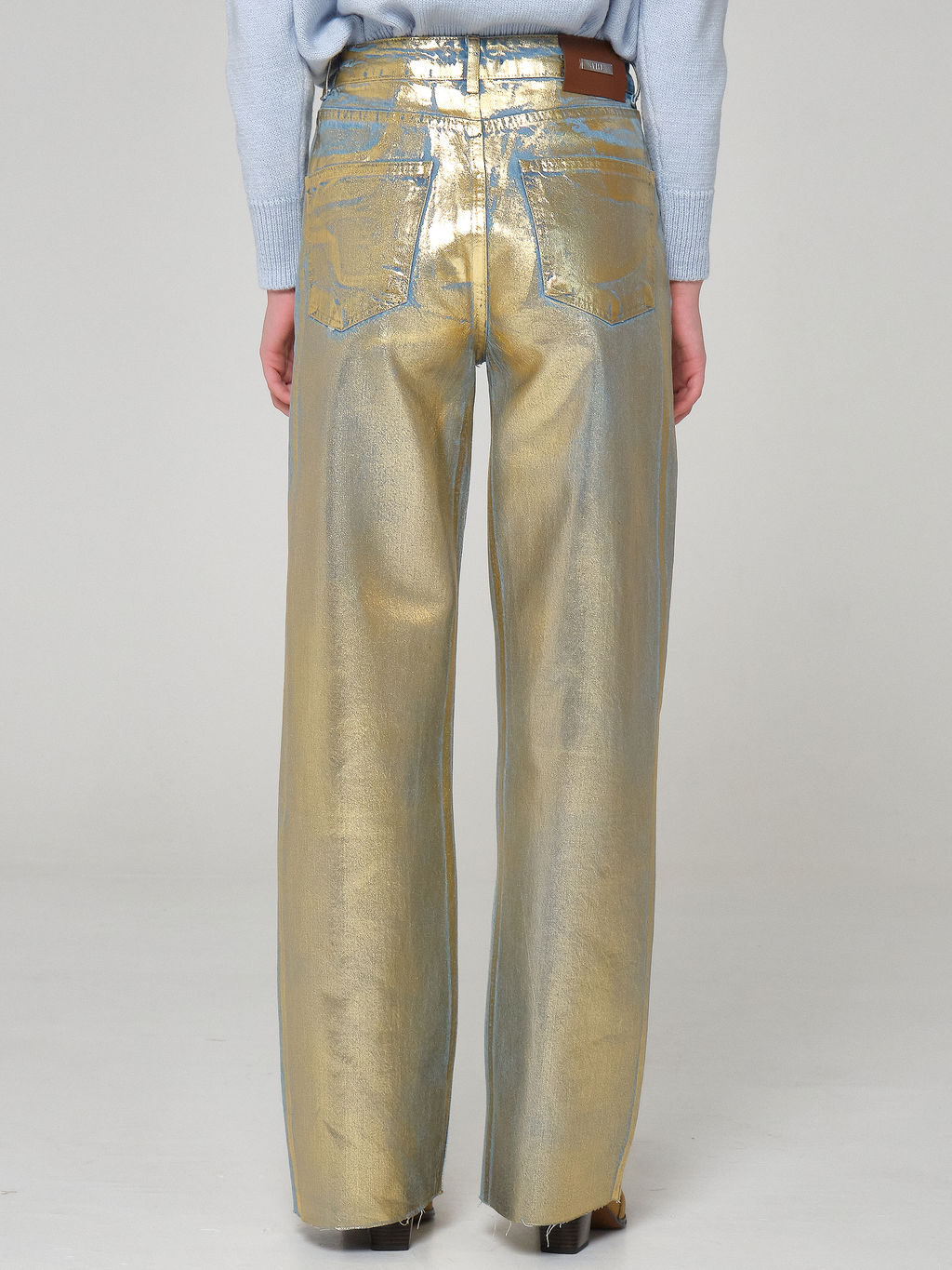 Джинсы с золотым напылением