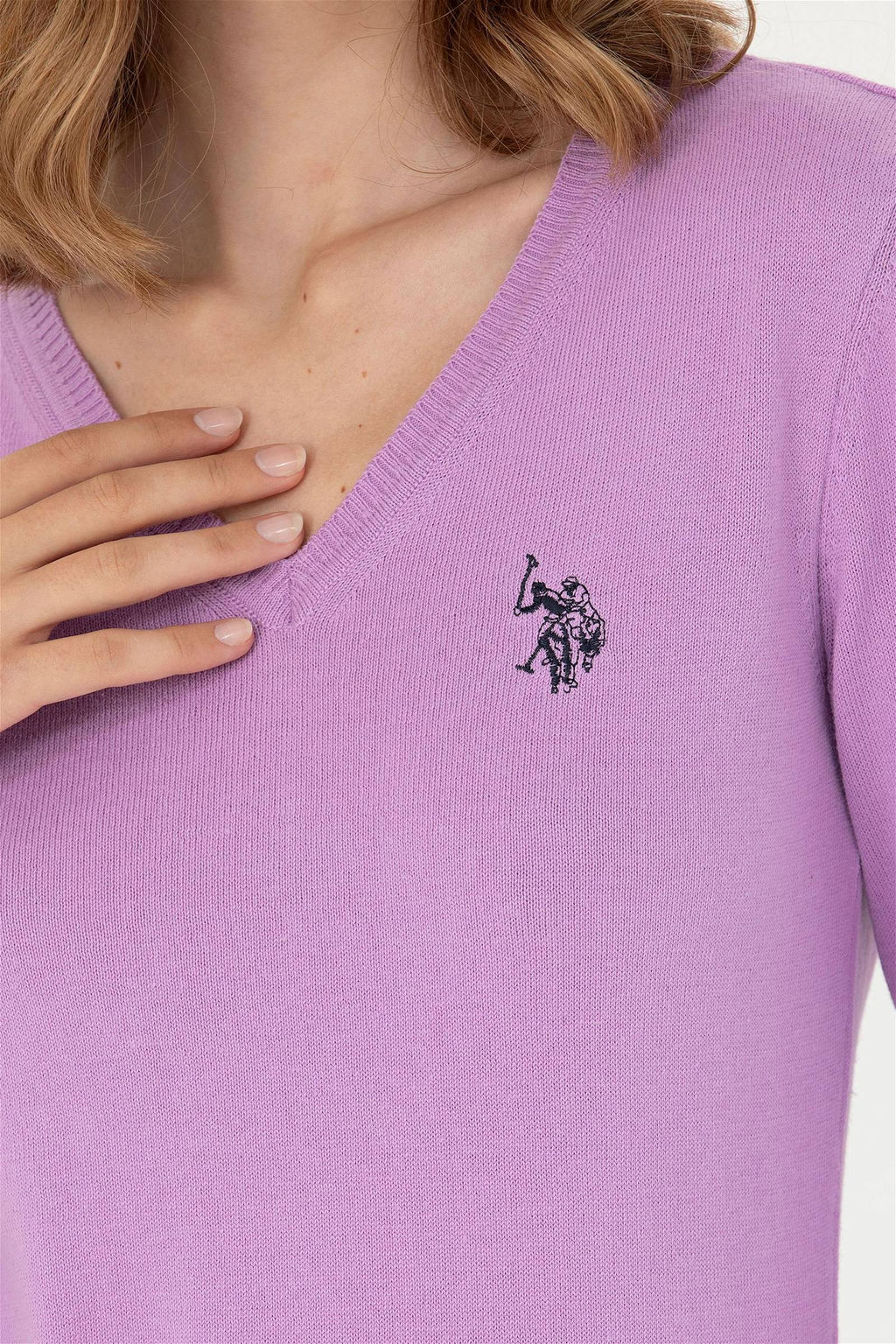 U. S. Polo Assn Женский базовый свитер с v-образным вырезом Магнолия - U.s. polo assn фото 7