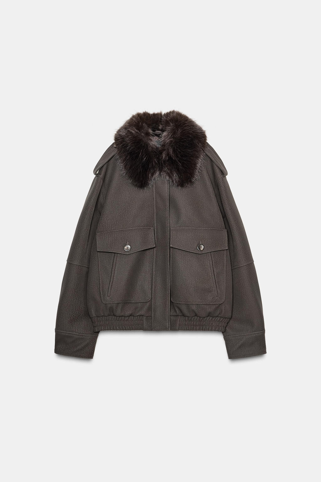 DETACHABLE COLLAR FAUX SUEDE JACKET - Zara фото 7