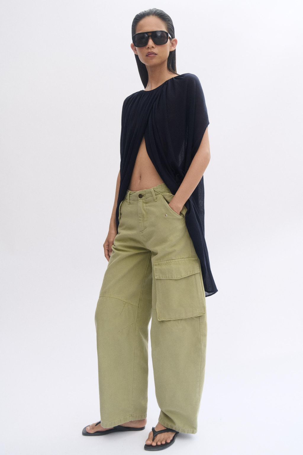 PANTAL?N CARGO ZW COLLECTION / Khaki claro - Zara фото 9