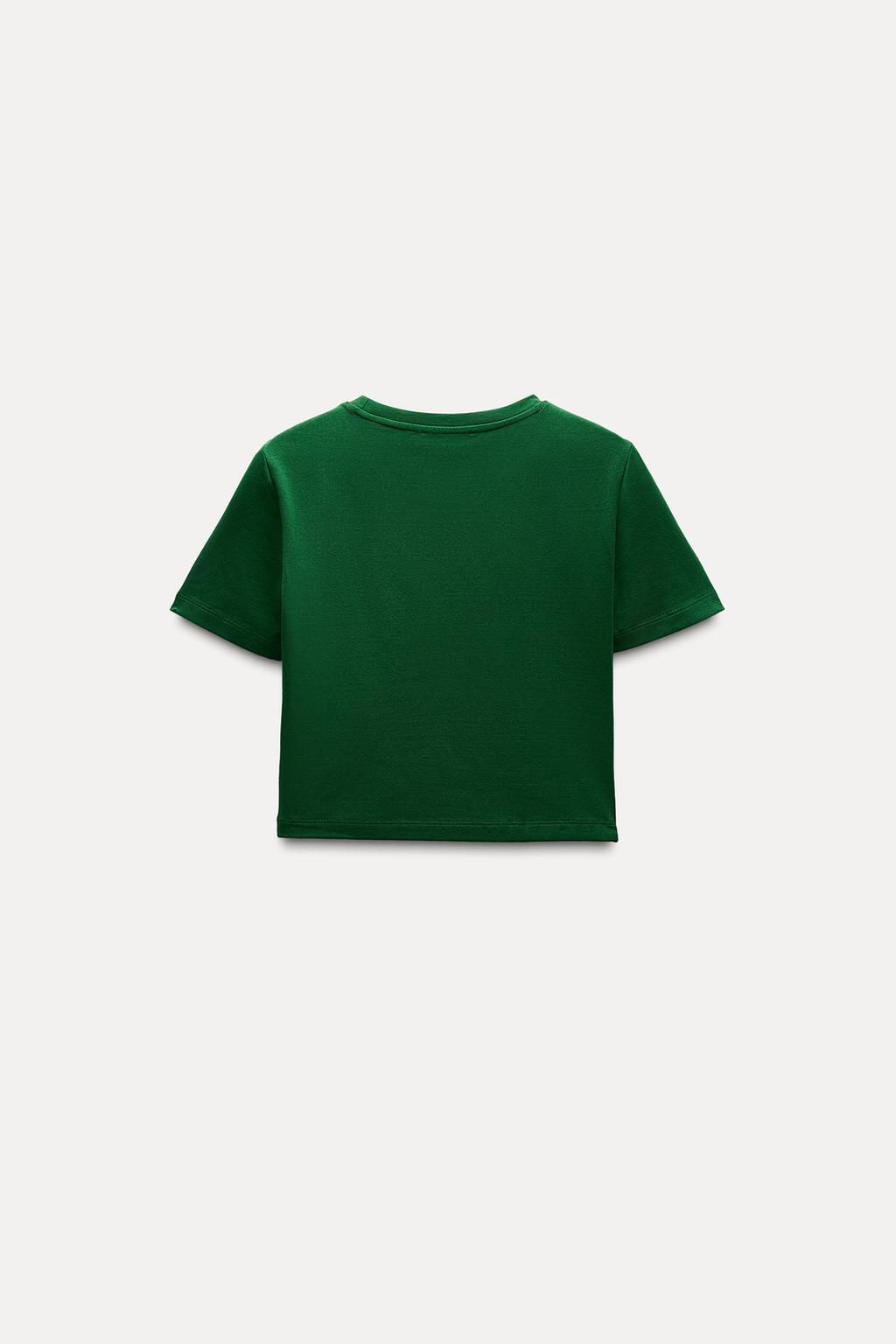 CROPPED STRETCH T-SHIRT - Zara фото 36