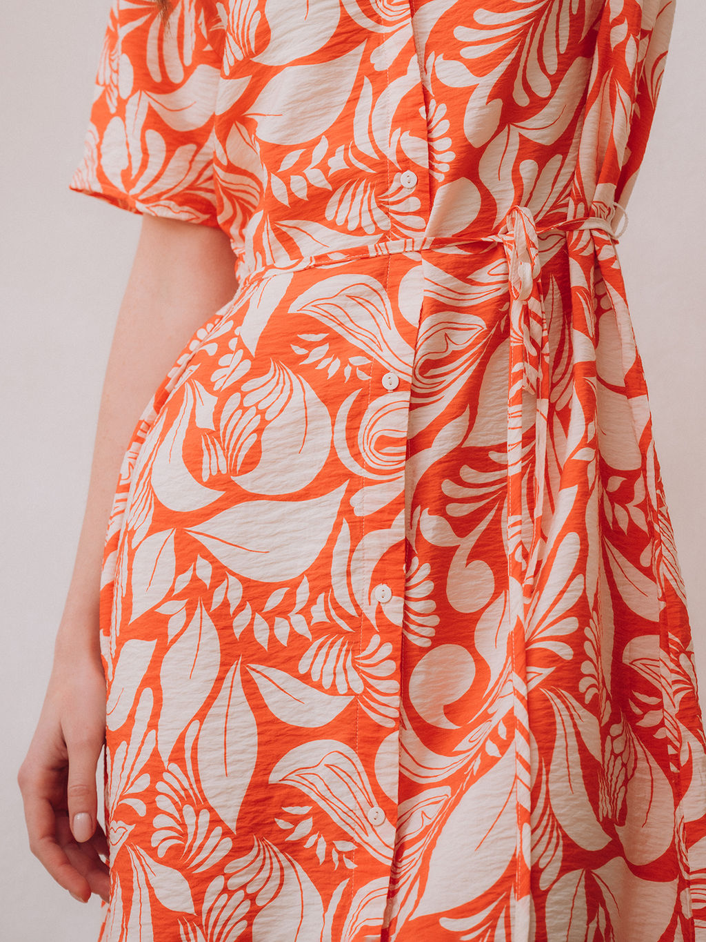 Туника пляжная Indefini из вискозы оранжевая  фото 4