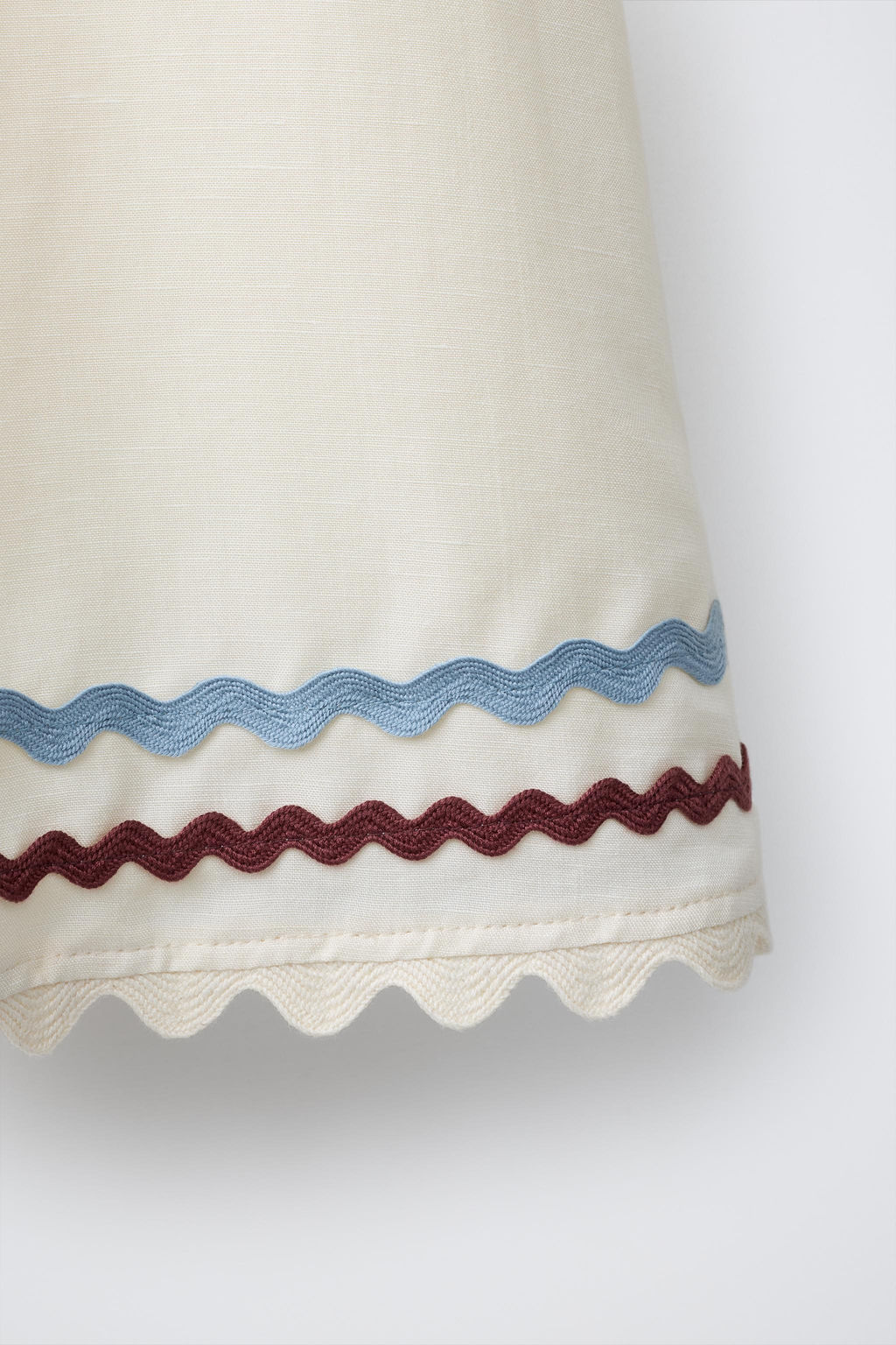 VESTIDO CON LINO ONDULINA CONTRASTES / Crudo - Zara фото 7