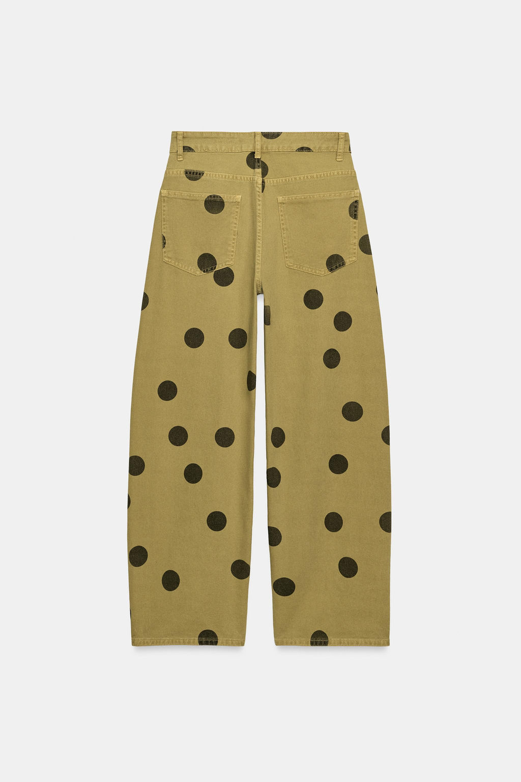 JEANS ZW COLLECTION BARREL TIRO MEDIO LUNARES / Khaki - Zara фото 8