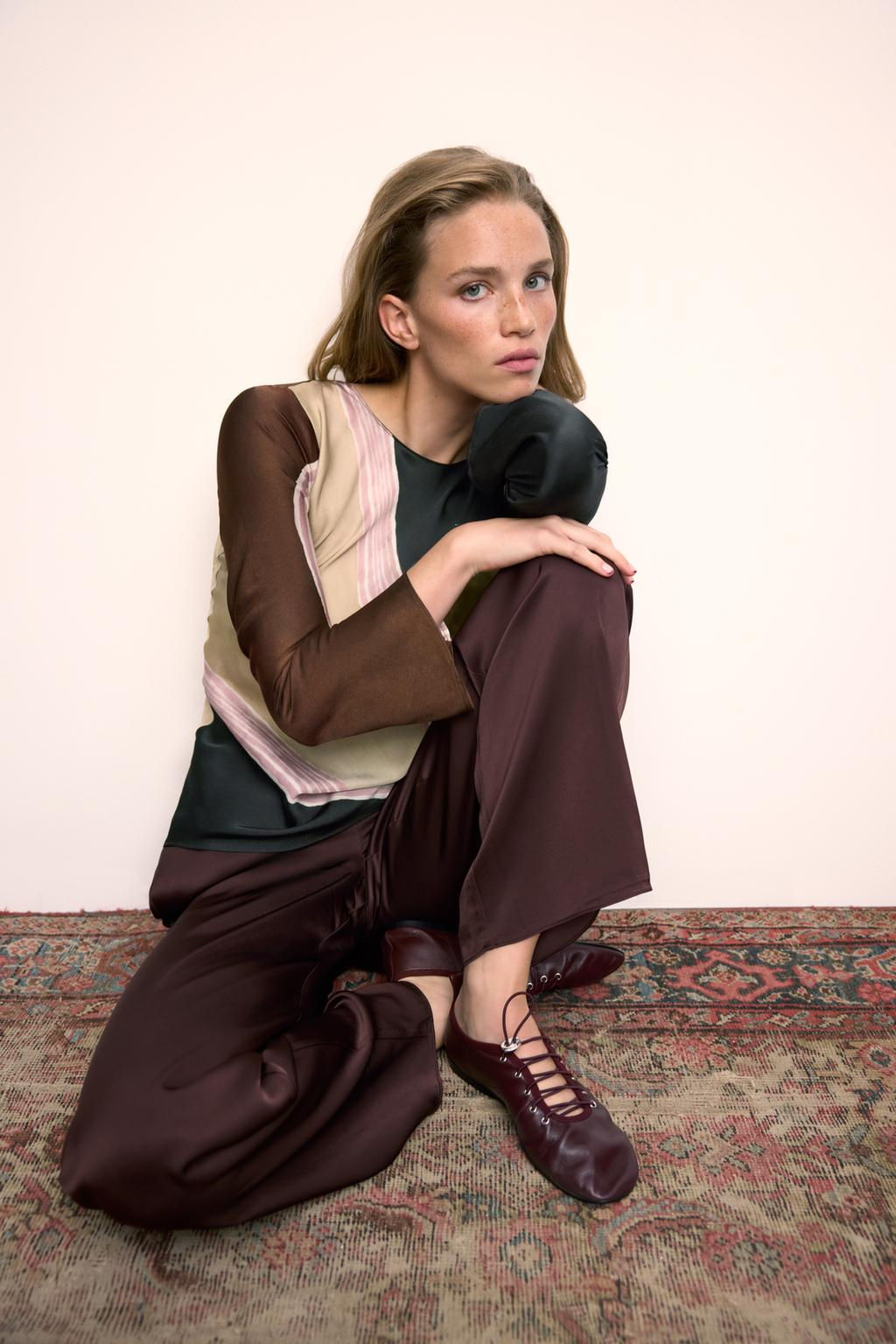 PRINTED SATIN TOP - Zara фото 2