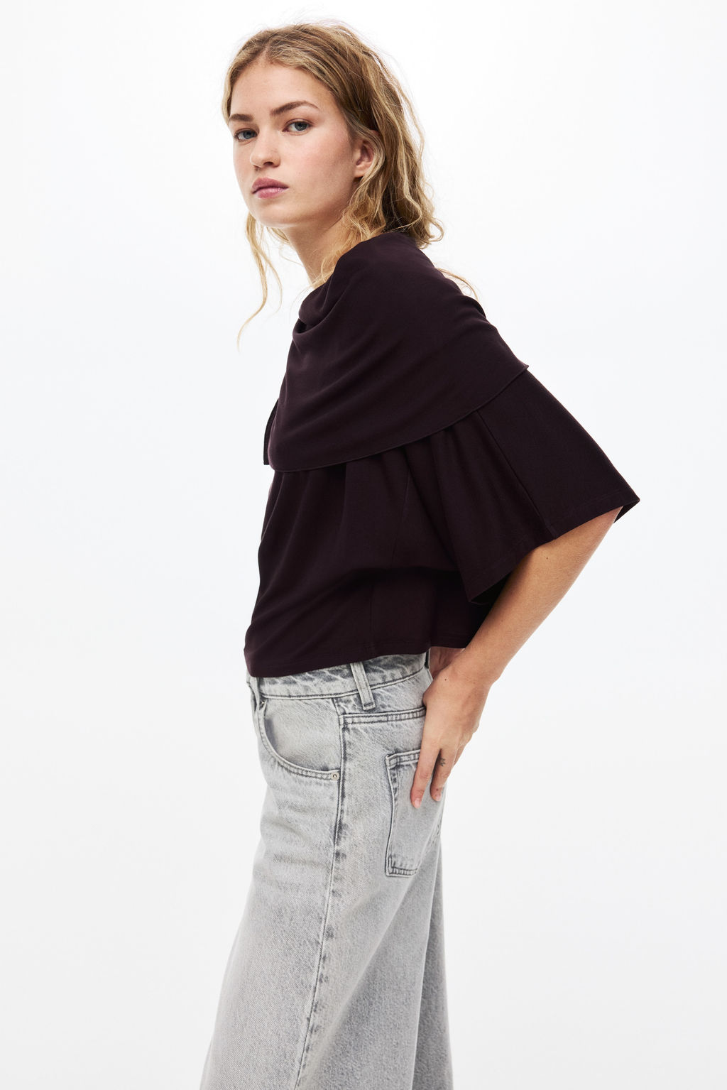 Cape-detail jersey top - H&m фото 5