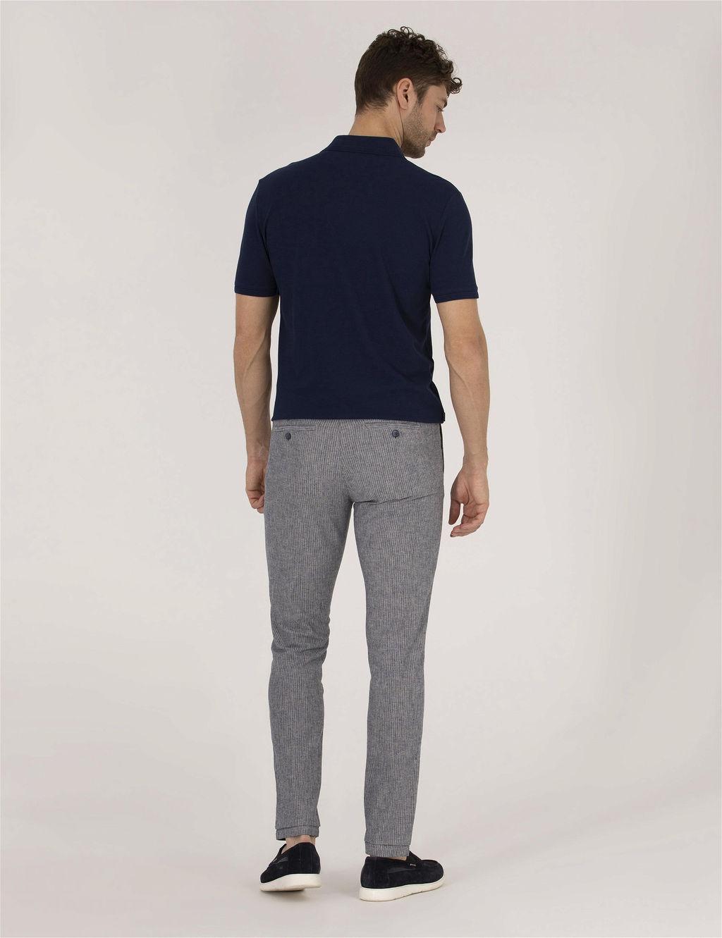 A__k Lacivert Slim Fit Beli Lastikli Kanvas Pantolon - Pierre cardin фото 6