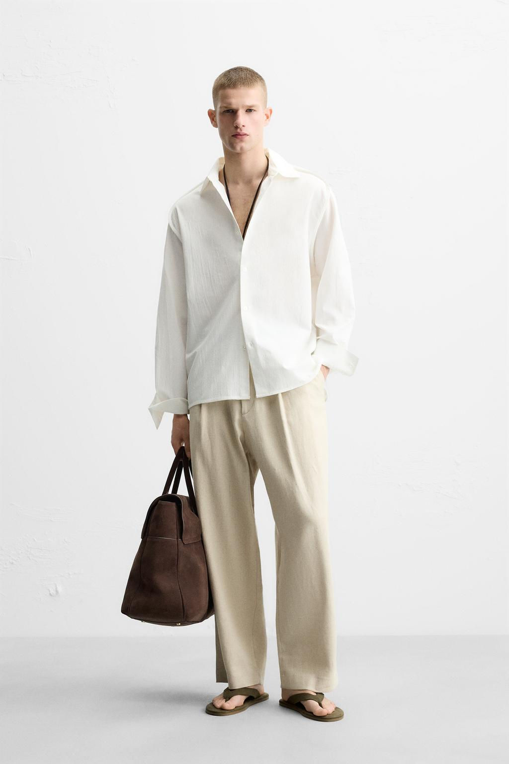 TEXTURED SHIRT WITH PIPING