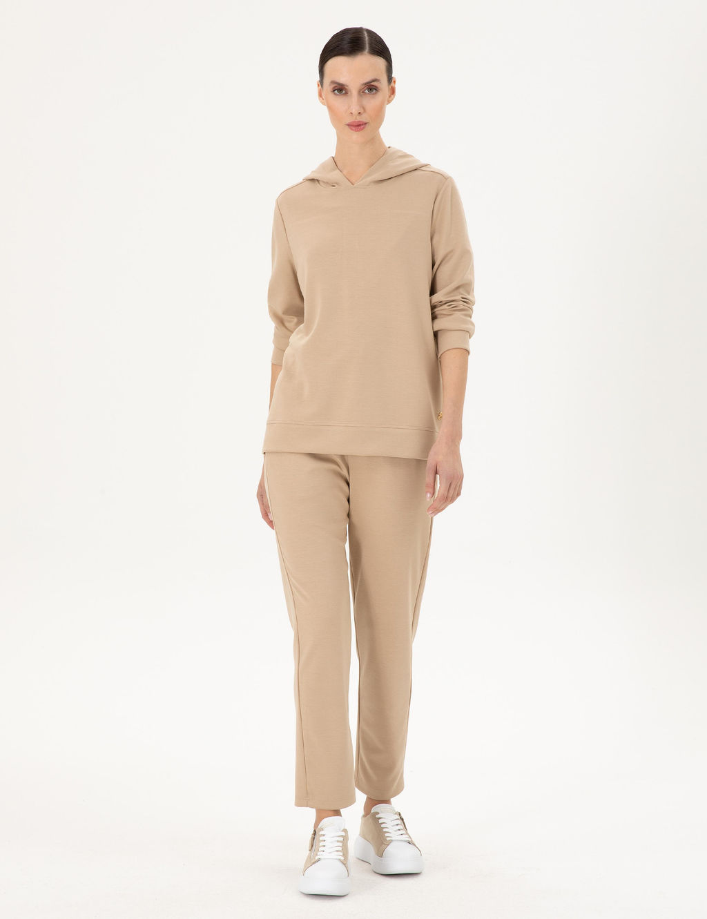 Bej Oversize Modal Kuma_ Sweatshirt - Pierre cardin фото 4