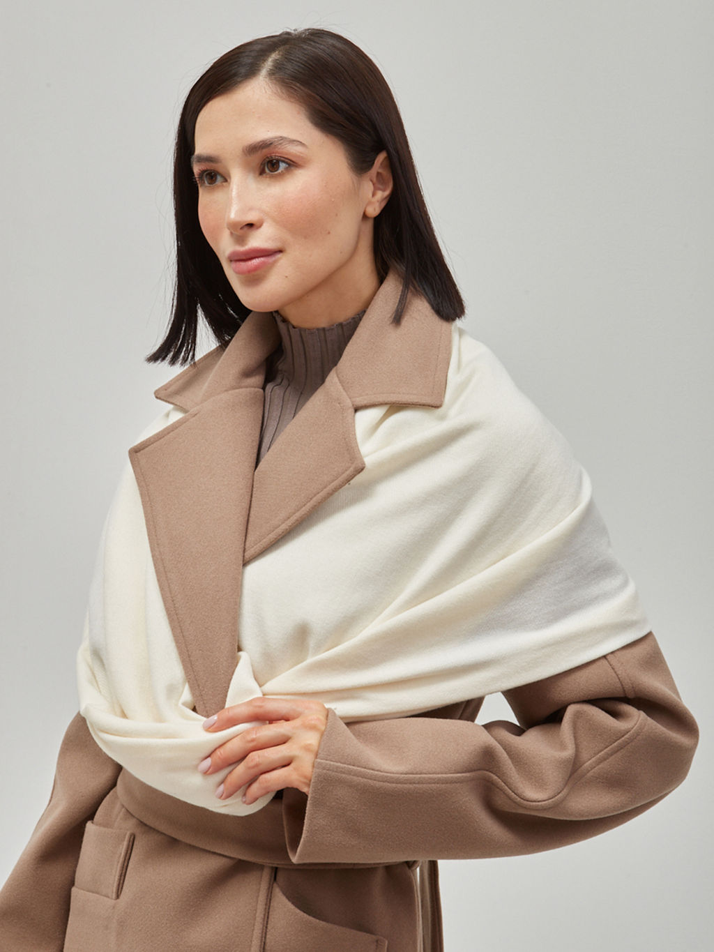 В составе шерсть ! теплый двусторонний палантин - Tantino фото 3