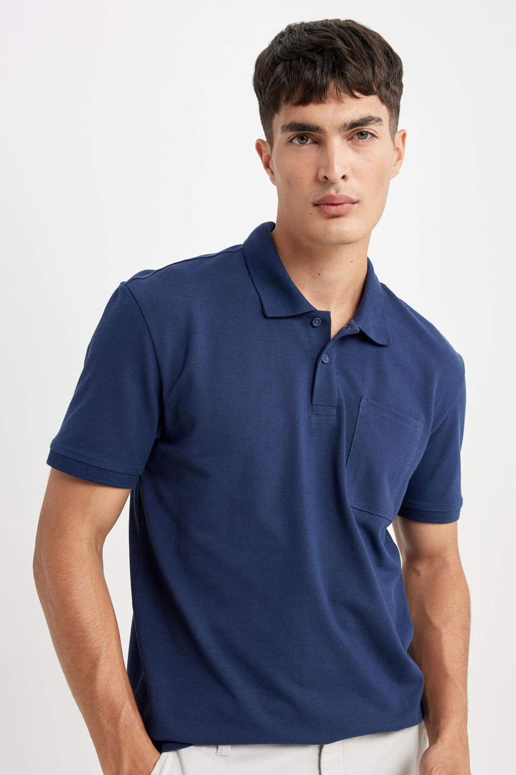 New Regular Fit K?sa Kollu Pike Basic Duz Polo Tisort - Defacto фото 11