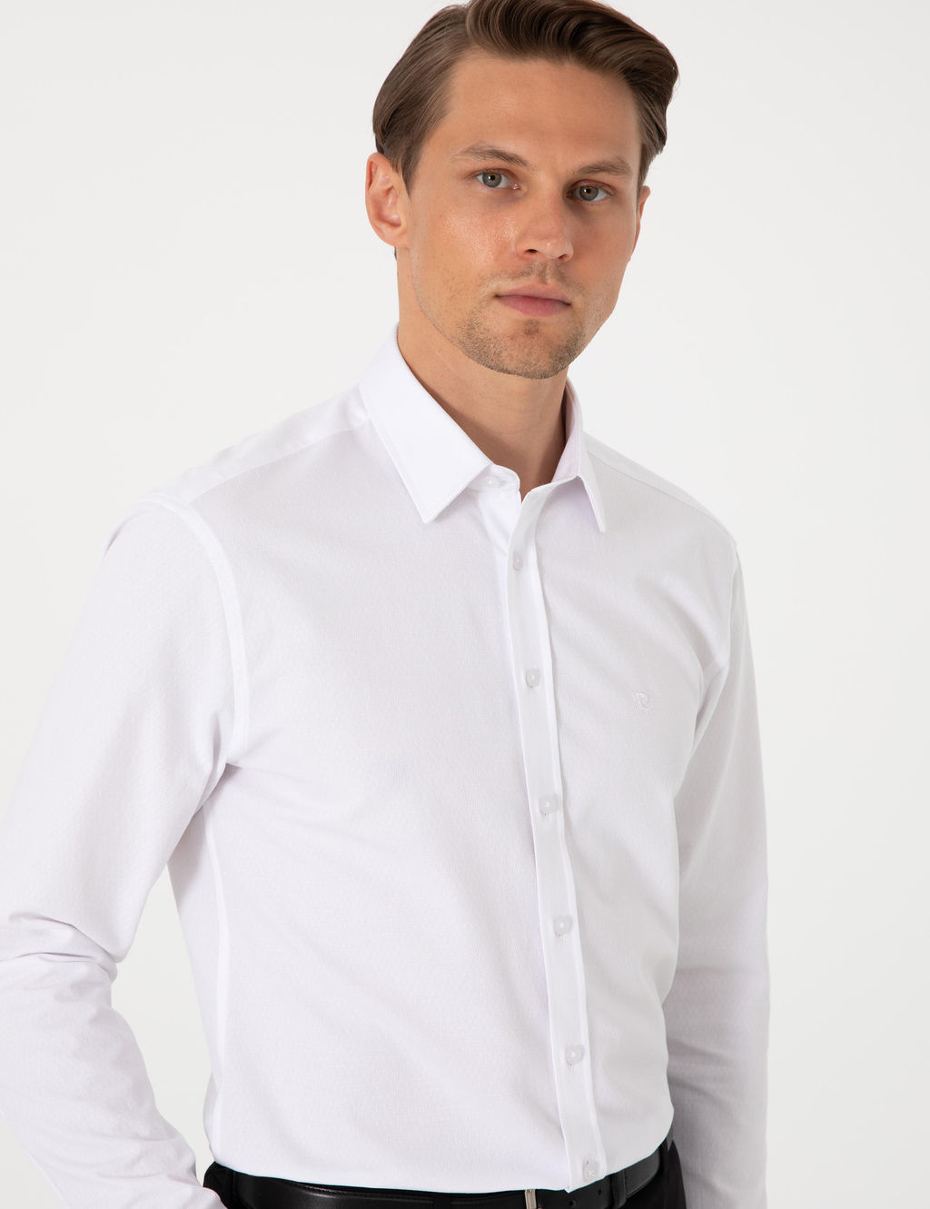 Beyaz Slim Fit Uzun Kollu G_mlek - Pierre cardin фото 2