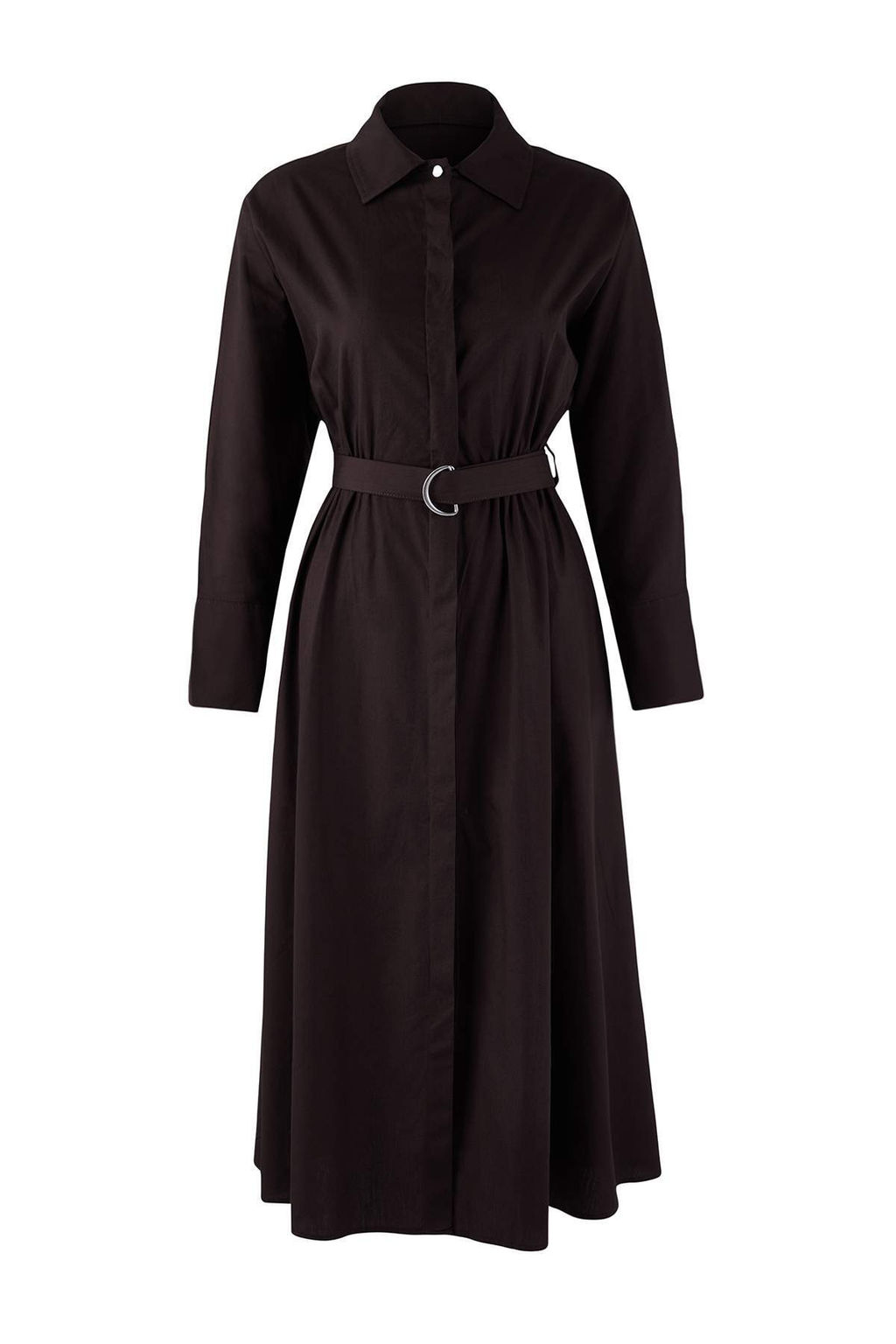 Koyu Kahverengi Kusakl? Midi Dokuma Elbise TWOAW26EL00338