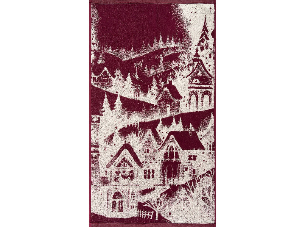 Полотенце махровое 6с103.412ж1 Снежный пейзаж (кр.дерево1) 50х90см