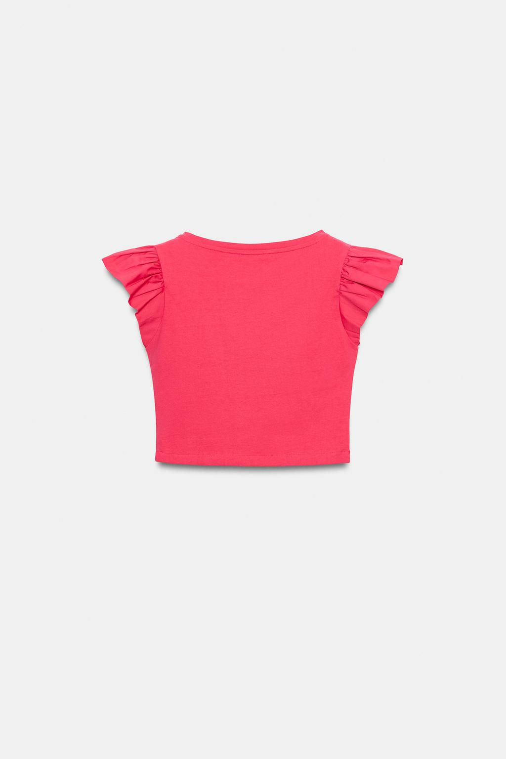 SHORT SLEEVE T-SHIRT WITH RUFFLES - Zara фото 10