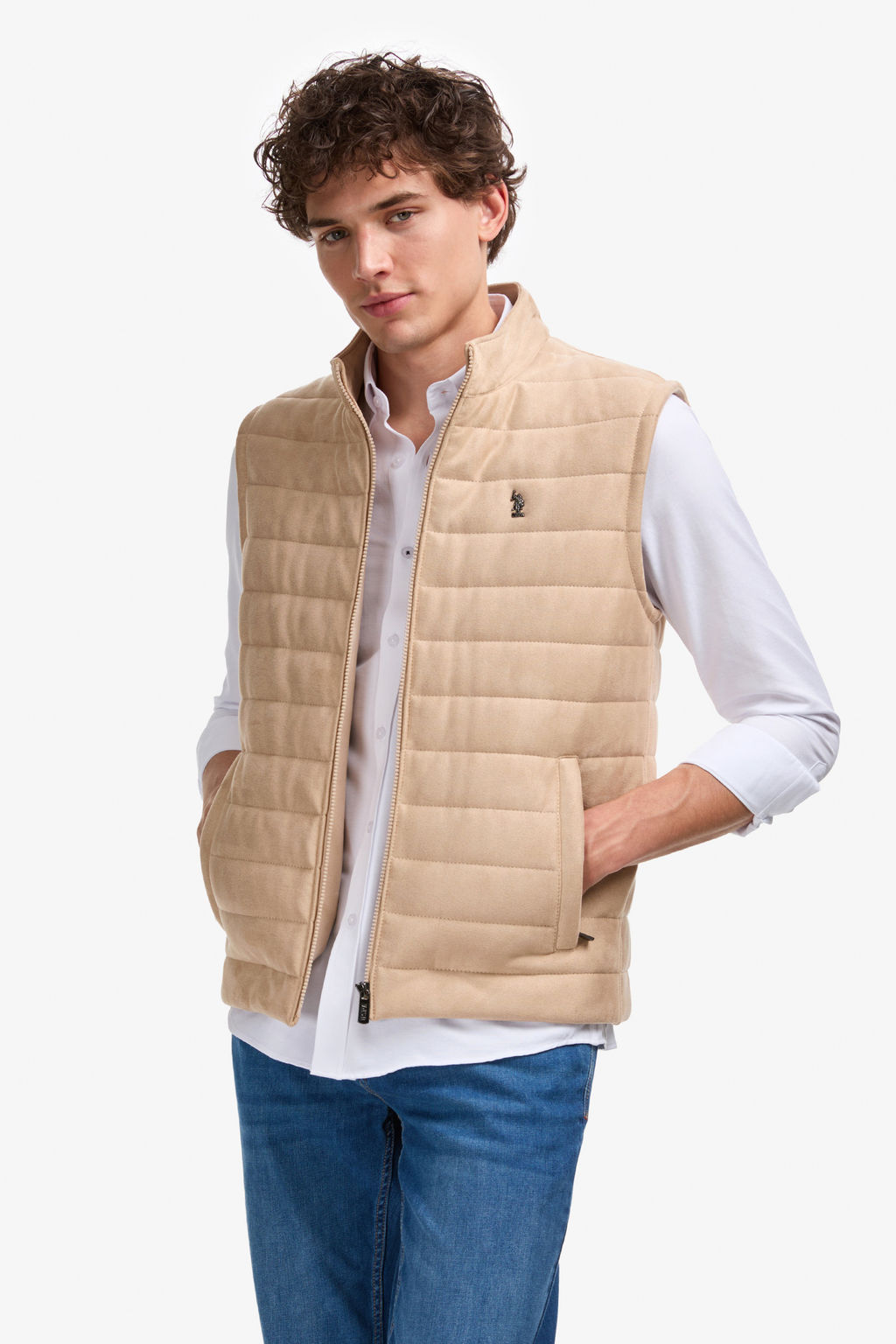 Erkek Bej Deri Ceket - U.s. polo assn фото 3