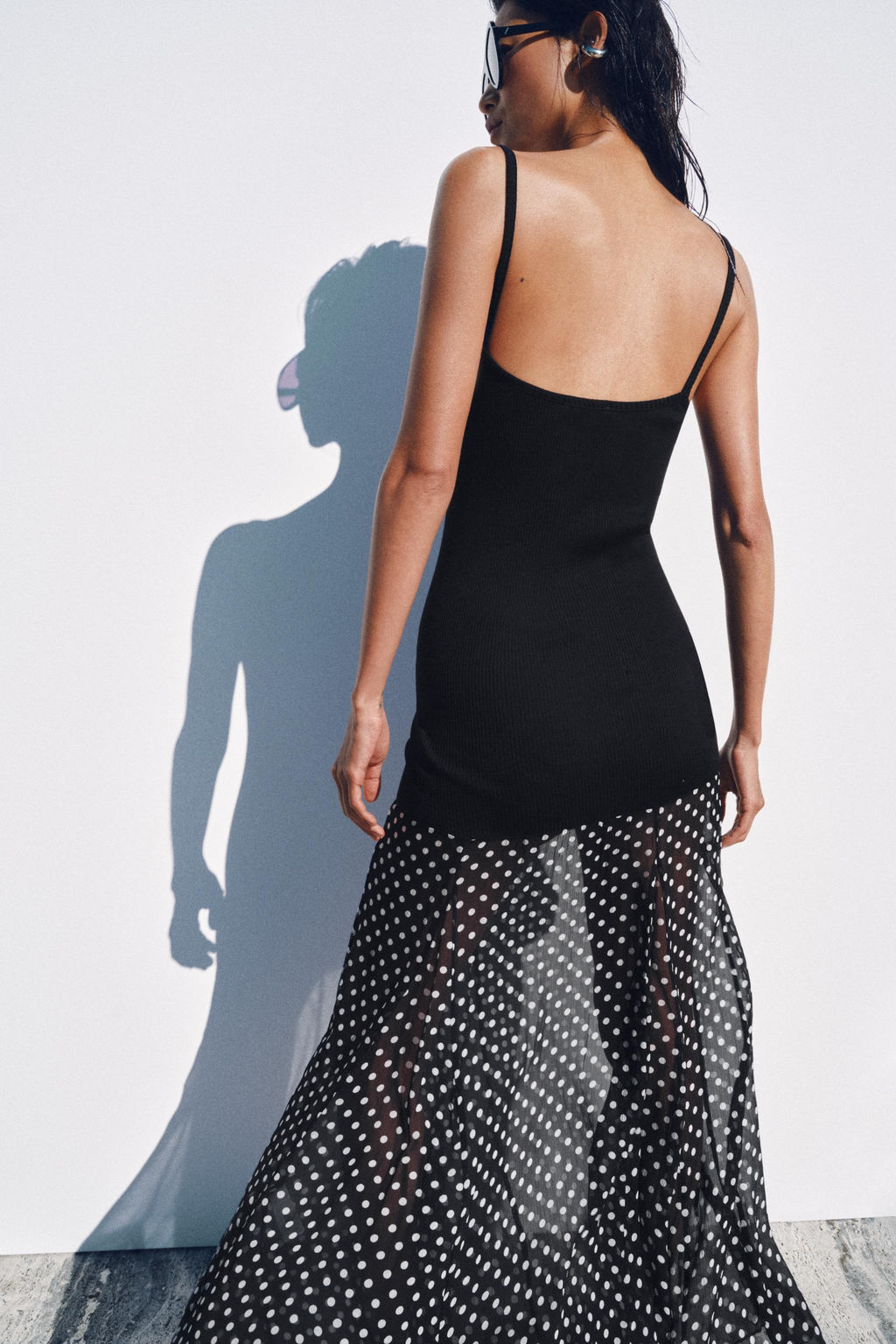 VESTIDO COMBINADO LUNARES / Negro - Zara фото 3
