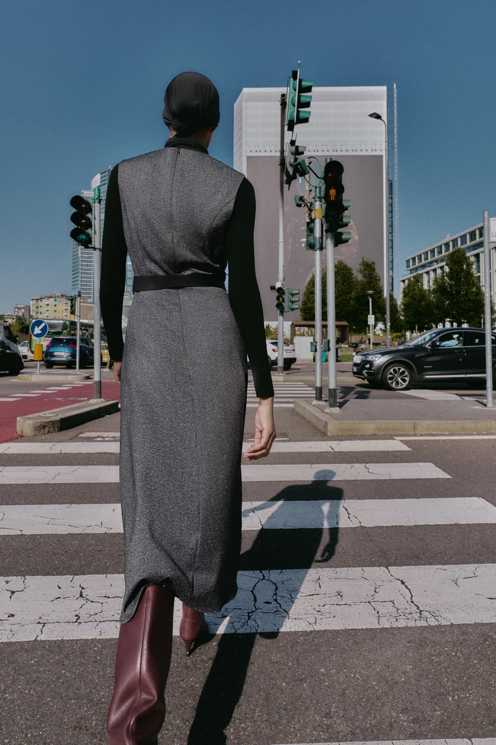 MELANGE MIDI DRESS WITH BELT - Zara фото 3