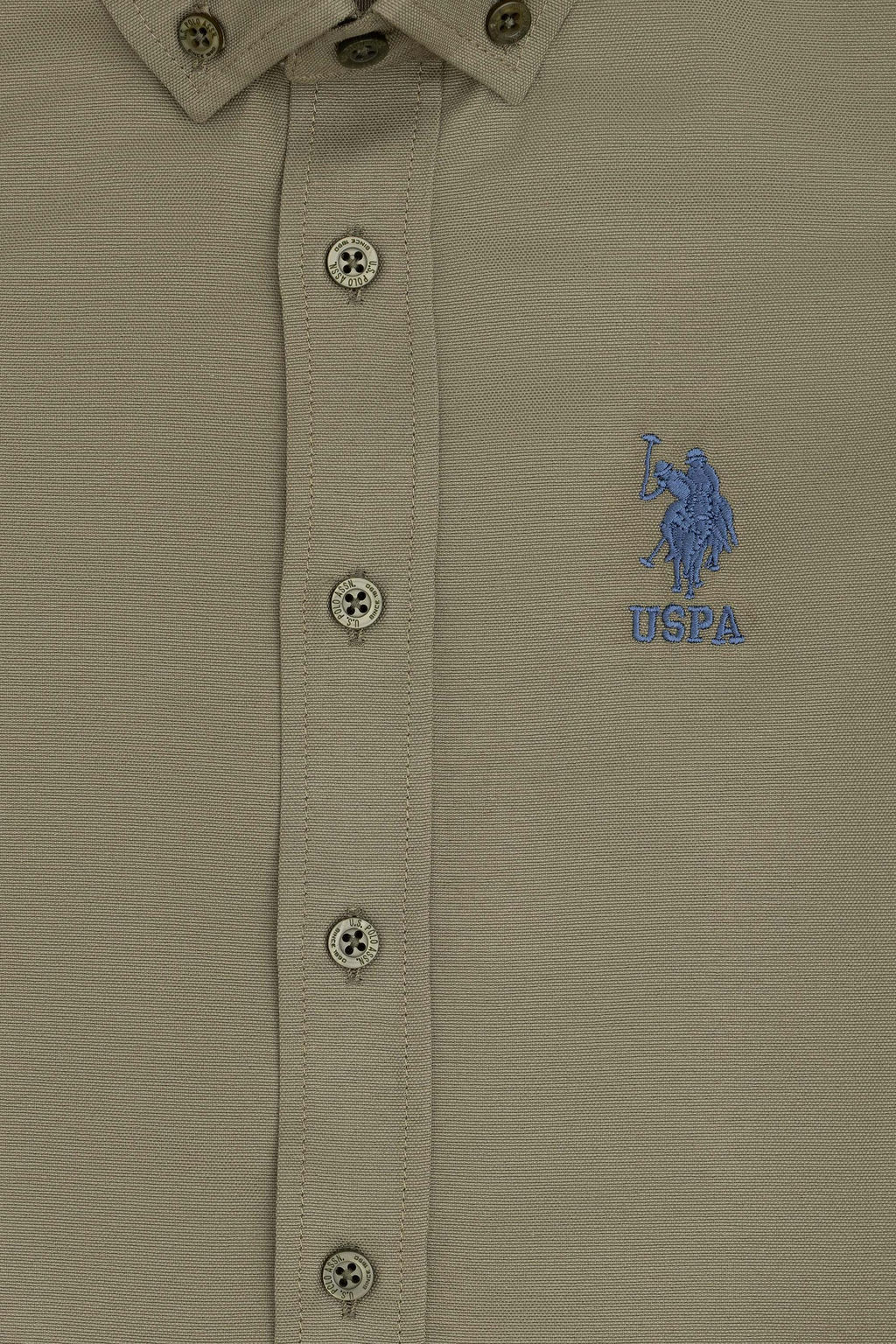 Базовая рубашка цвета хаки с длинным рукавом для мальчика Неожиданная скидка в корзине - U.s. polo assn фото 3